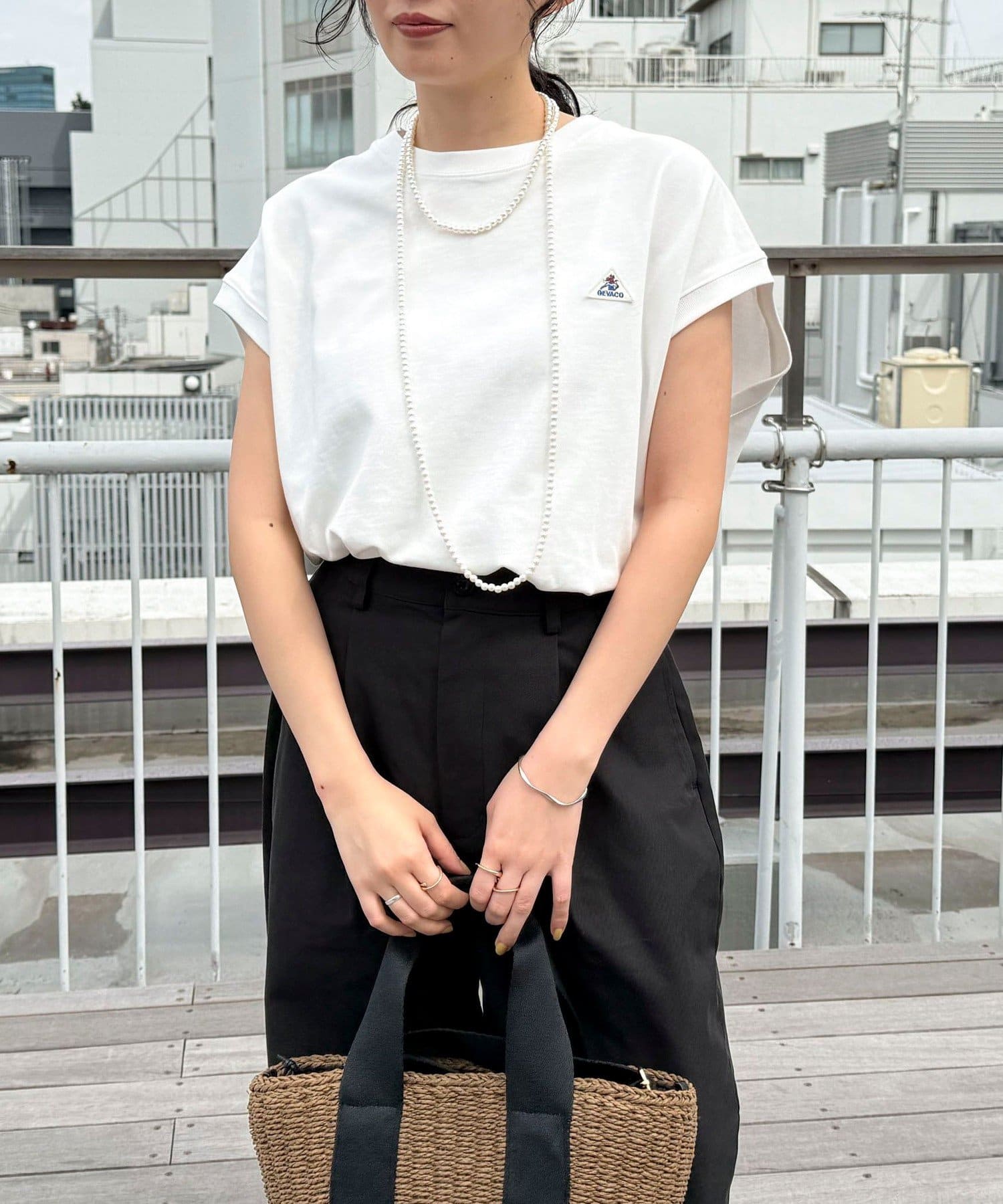 FREDY & GLOSTER(フレディ アンド グロスター) 【GEVACO/ゲバコ】クルーネックフレンチスリーブTシャツ