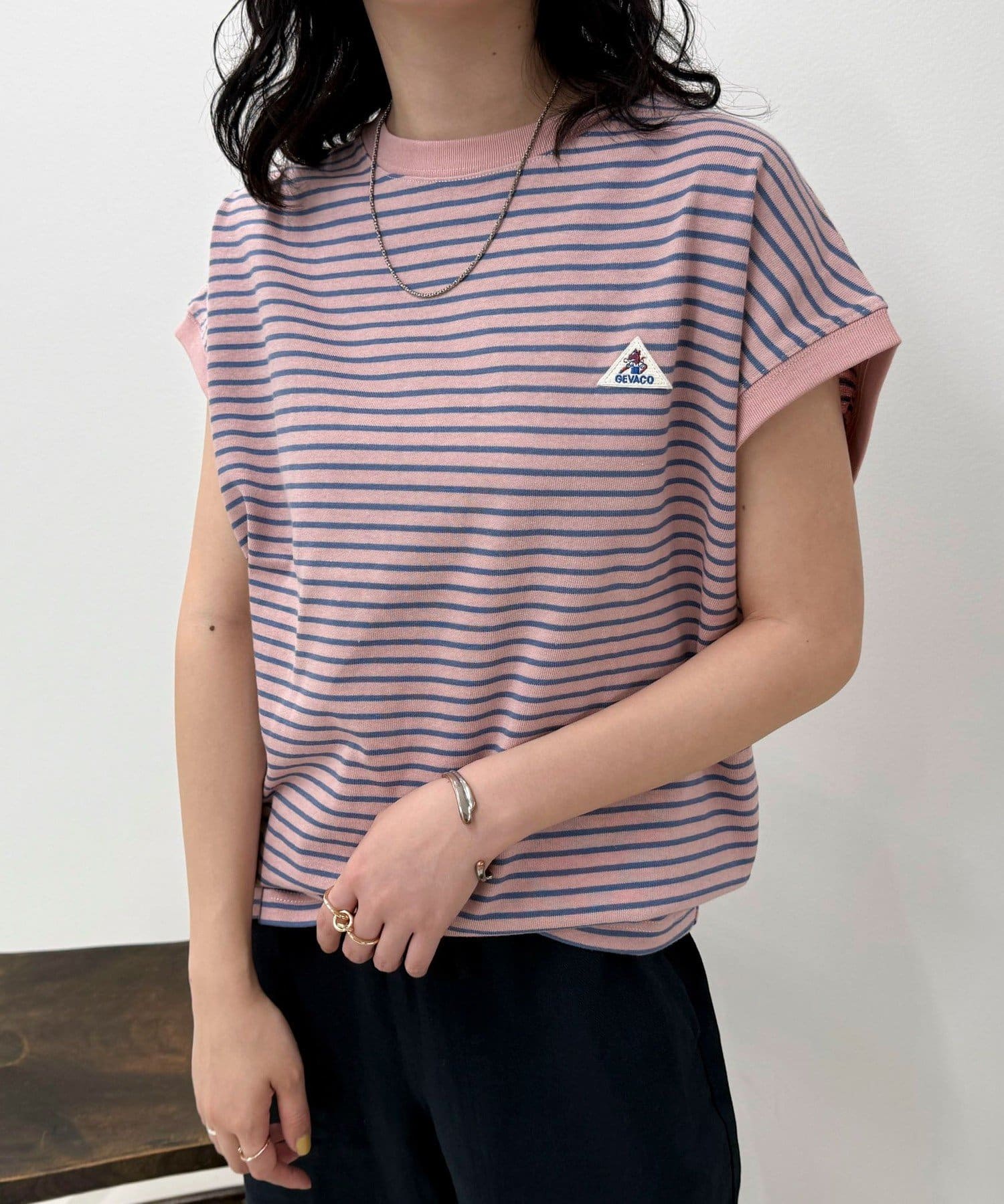 FREDY & GLOSTER(フレディ アンド グロスター) 【GEVACO/ゲバコ】クルーネックフレンチスリーブTシャツ