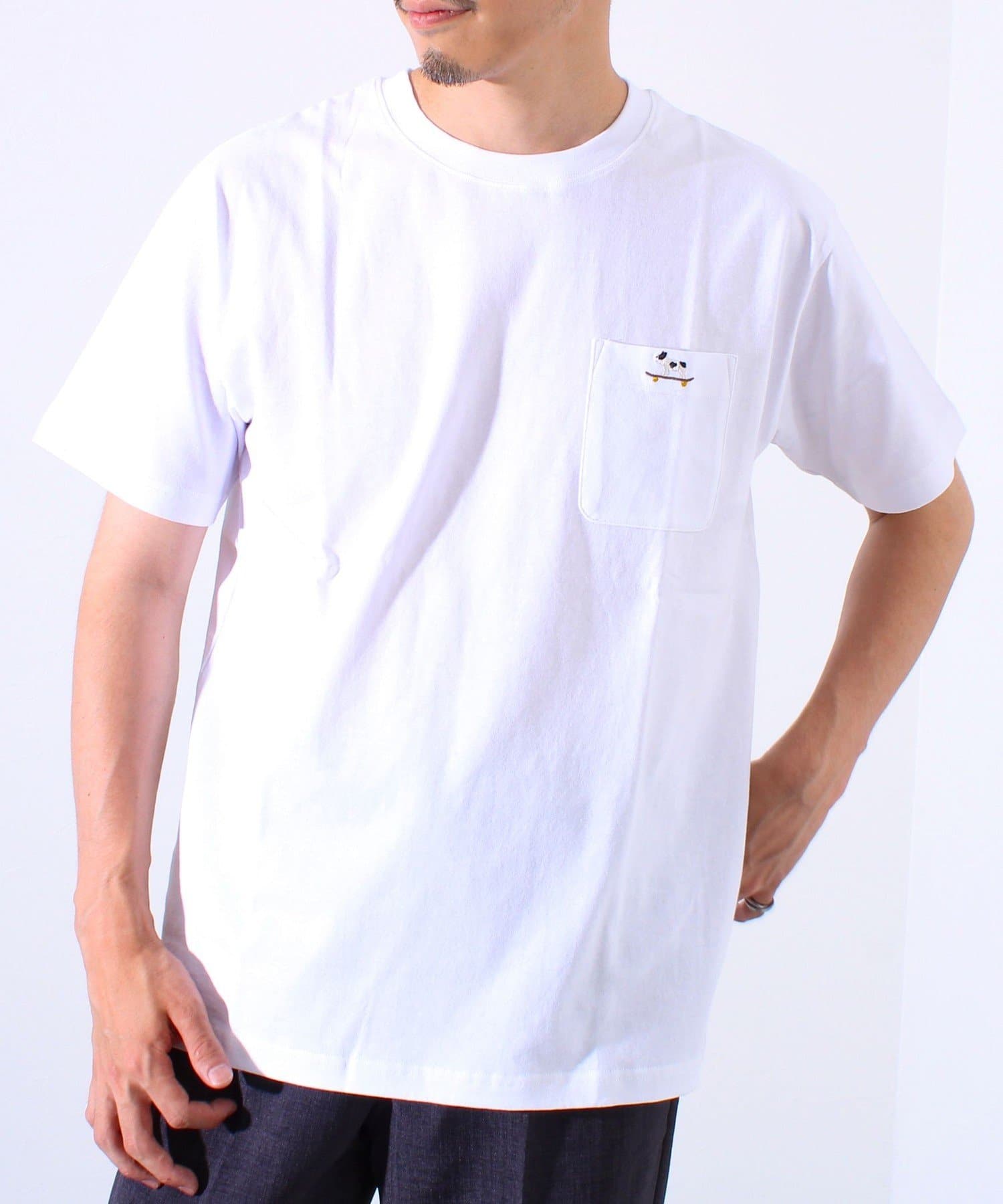 FREDY & GLOSTER(フレディ アンド グロスター) 【GLOSTER】オープンエンド天竺フレブルポケT クルーネックTシャツ