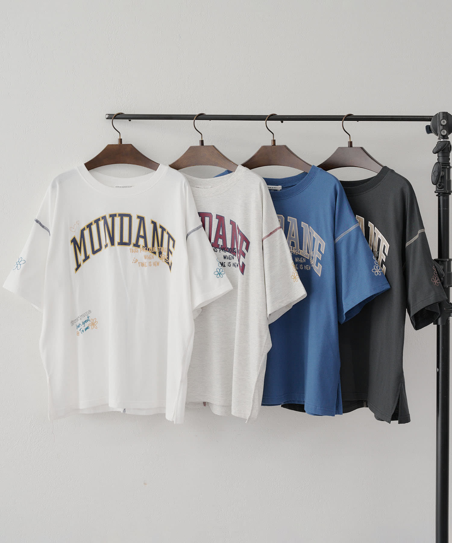 NICE CLAUP / OLIVE des OLIVE OUTLET(ナイスクラップ  / オリーブ デ オリーブ アウトレット) 【RMAF】ロゴMix刺繍Ｔシャツ