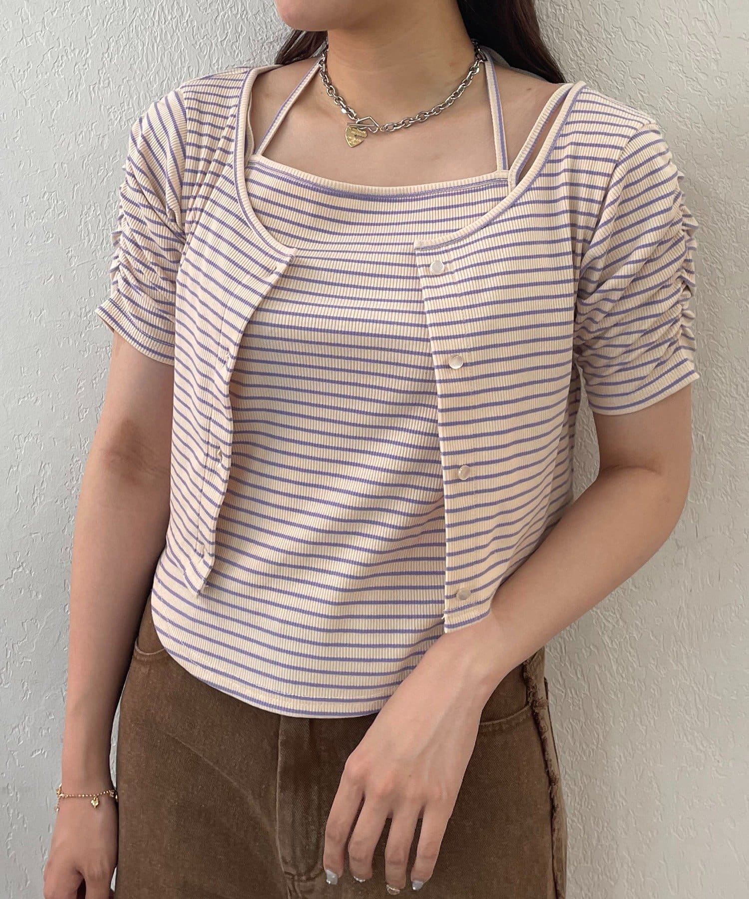w closet(ダブルクローゼット) ホルターレイヤードSET