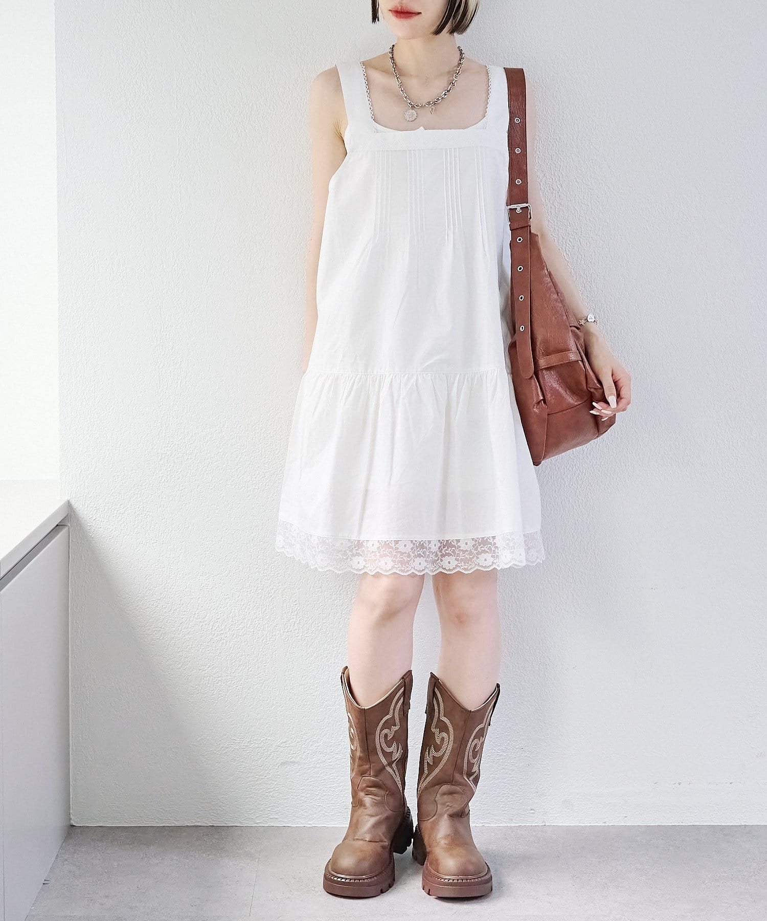 vintageレースミニワンピース | w closet(ダブルクローゼット