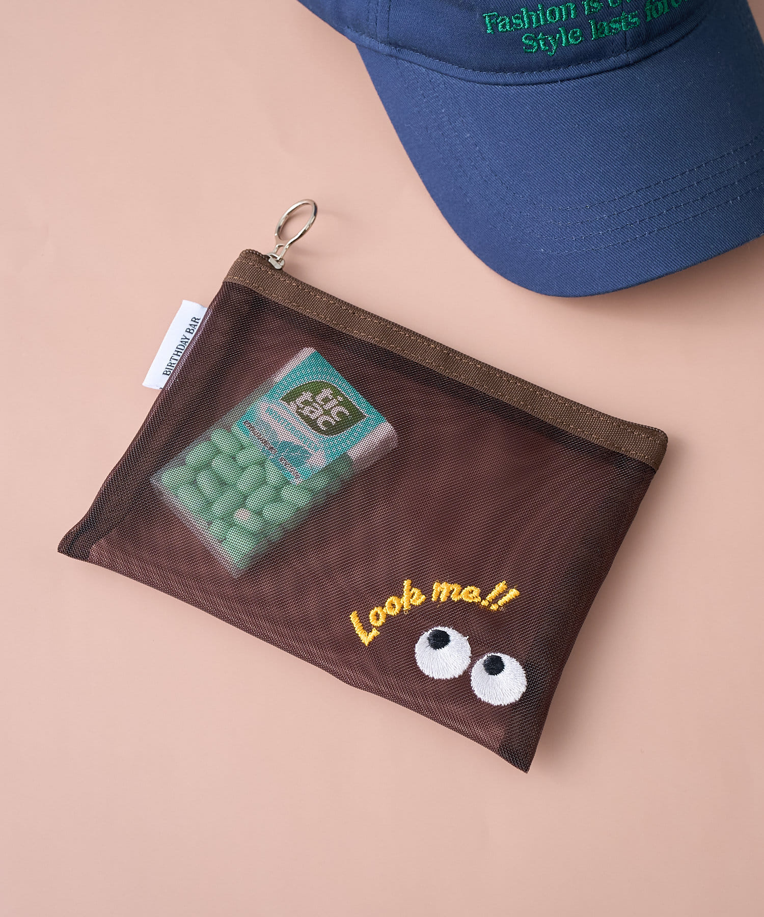 BIRTHDAY BAR(バースデイバー) おめめ　刺繍メッシュポーチ
