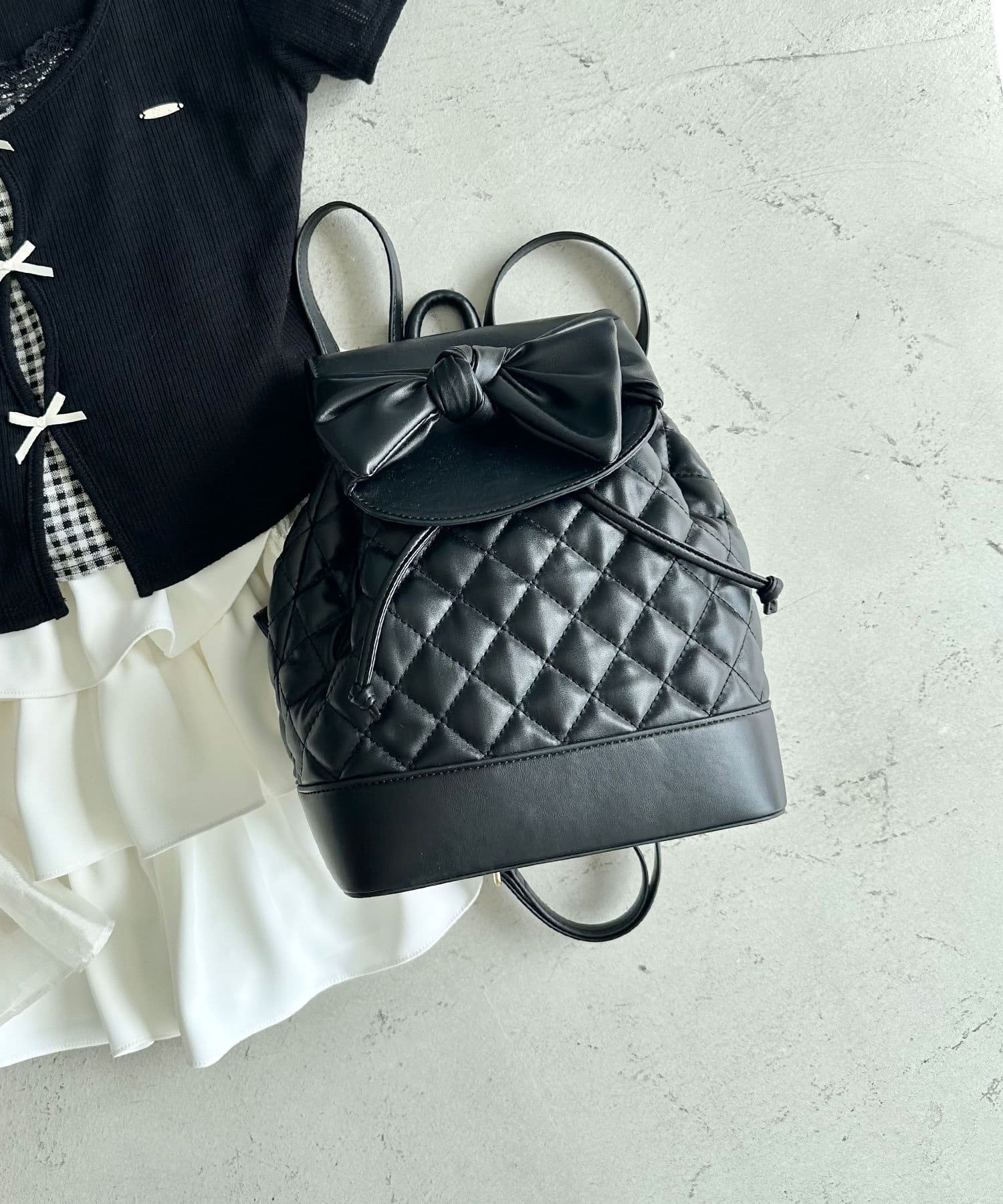 NICE CLAUP / OLIVE des OLIVE OUTLET(ナイスクラップ  / オリーブ デ オリーブ アウトレット) 【OLIVE des OLIVE】リボンフラップミニリュック