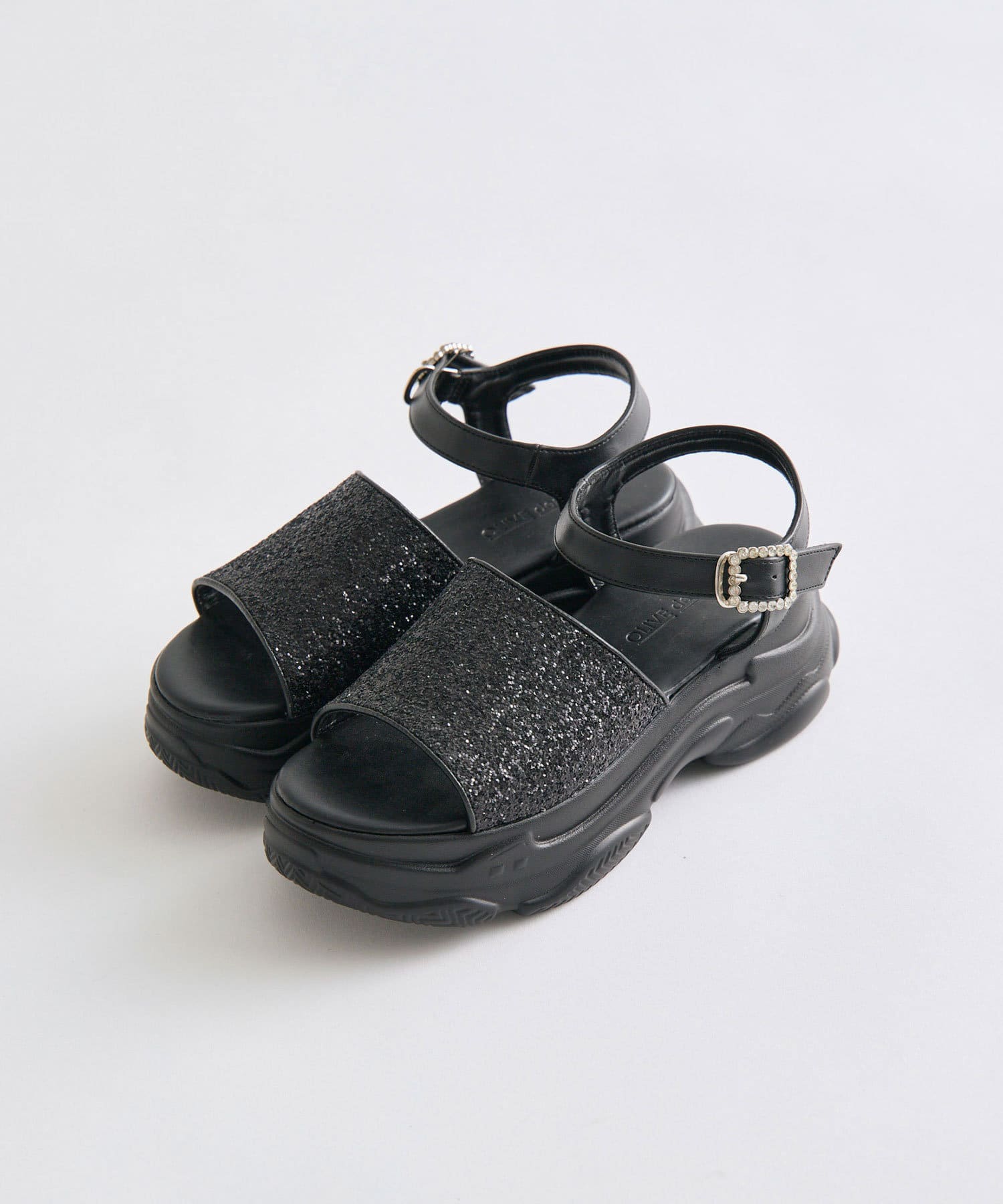 NICE CLAUP / OLIVE des OLIVE OUTLET(ナイスクラップ  / オリーブ デ オリーブ アウトレット) 【OLIVE des OLIVE】グリッターサンダル