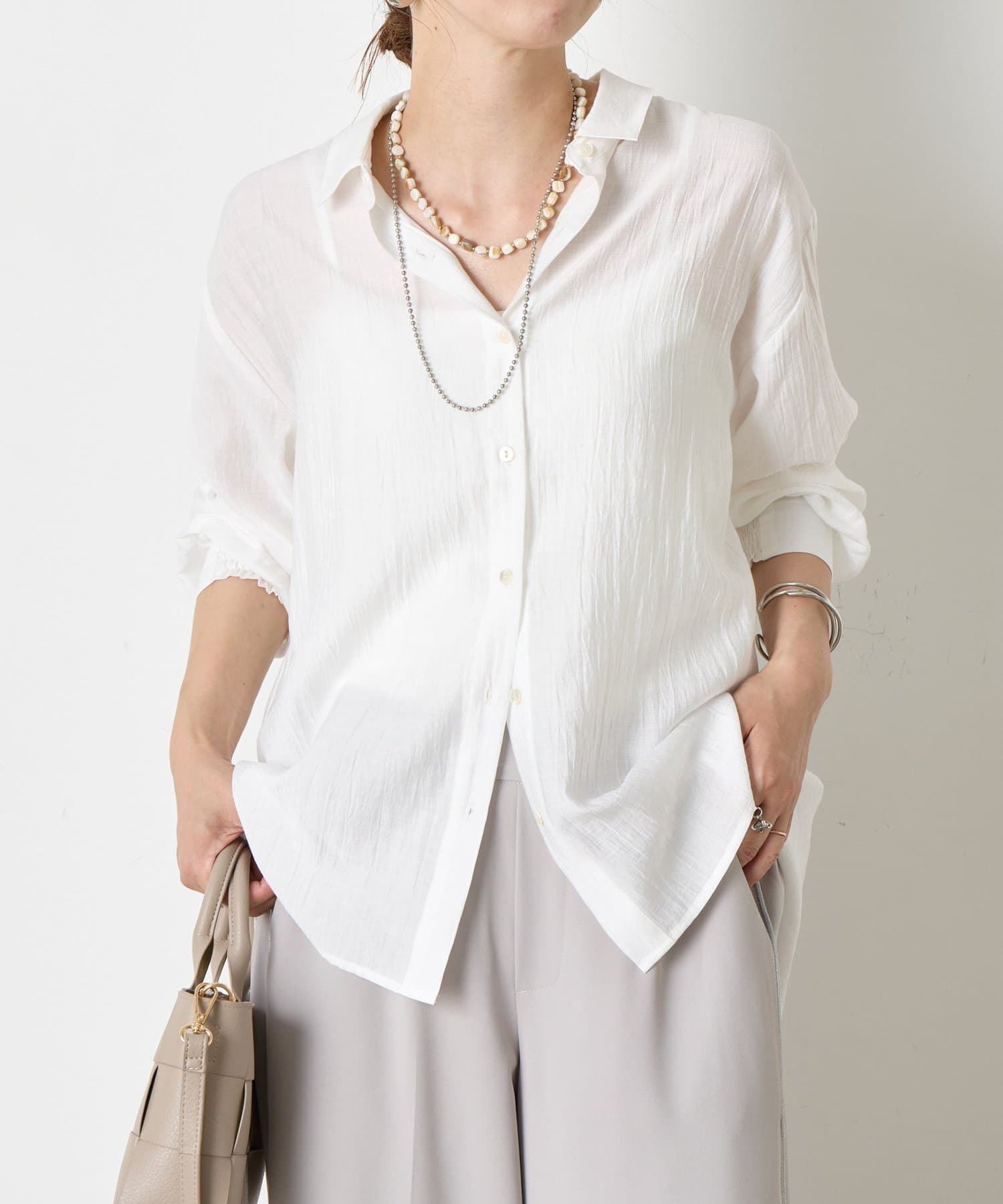 Jena espace merveilleux シアーバッククロスシャツ　ジェナ シアーバッククロスシャツ（シャツ/ブラウス）｜Jena espace