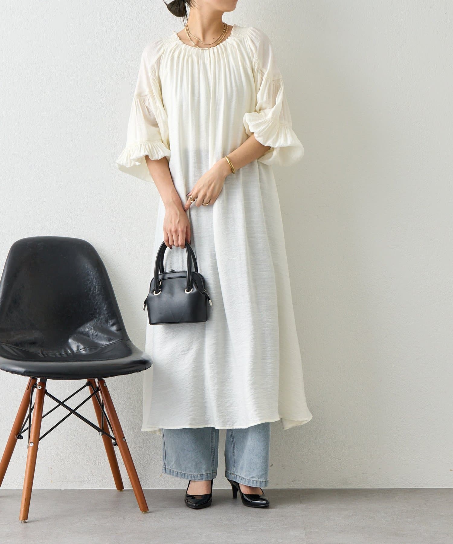 Jena　espace merveilleux(ジェナ　エスパスメルヴェイユ) 【WEB限定カラー登場！】リネンライクタックワンピース