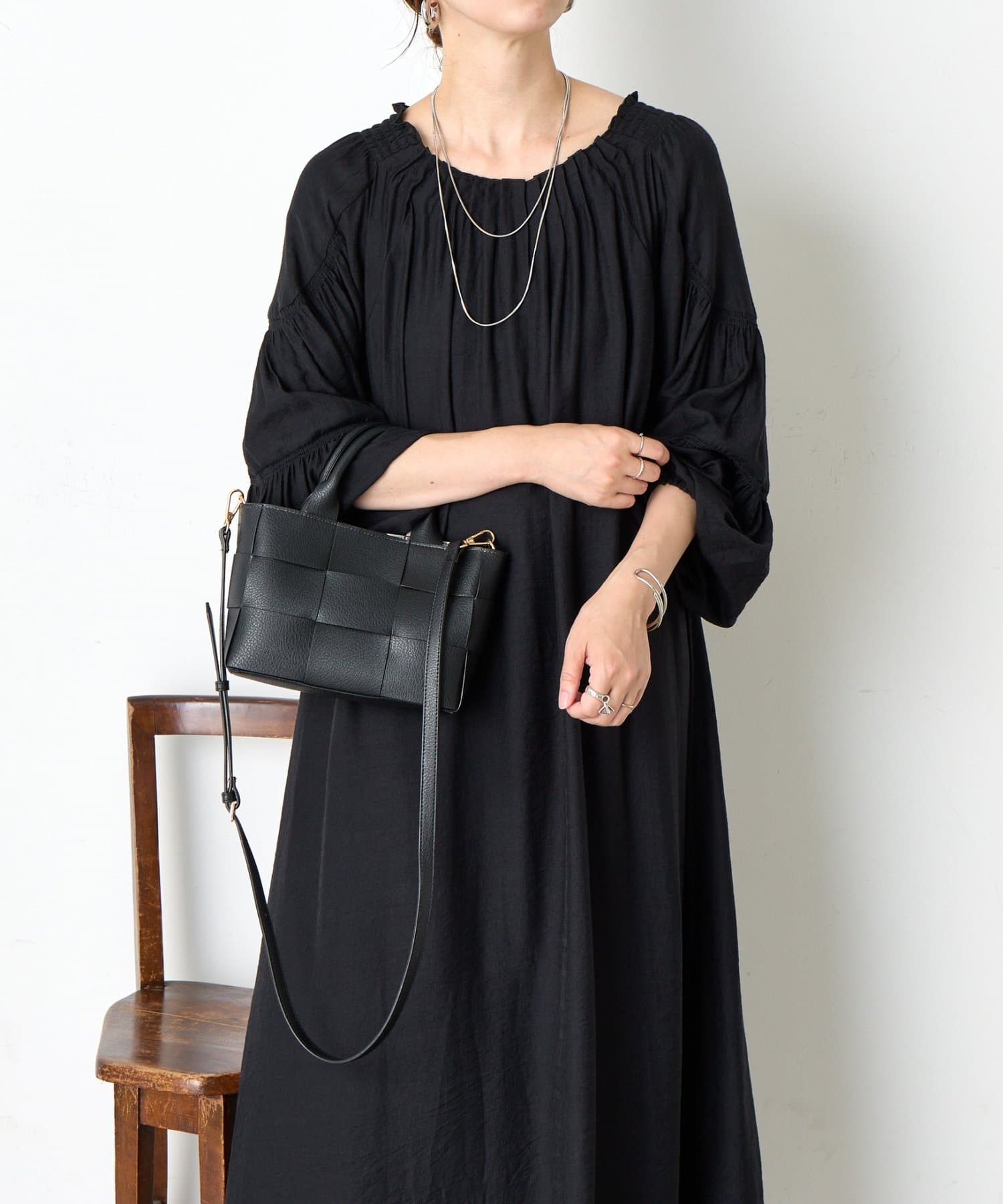Jena　espace merveilleux(ジェナ　エスパスメルヴェイユ) リネンライクタックワンピース
