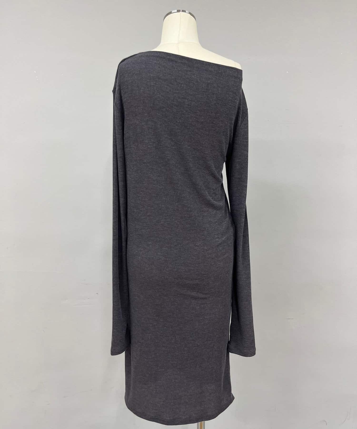 OUTLET(アウトレット) 【Pasterip】One shoulder rib tunic
