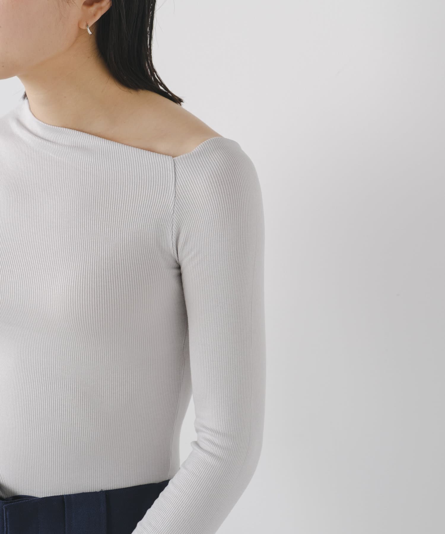 OUTLET(アウトレット) 【Pasterip】One shoulder rib Tee