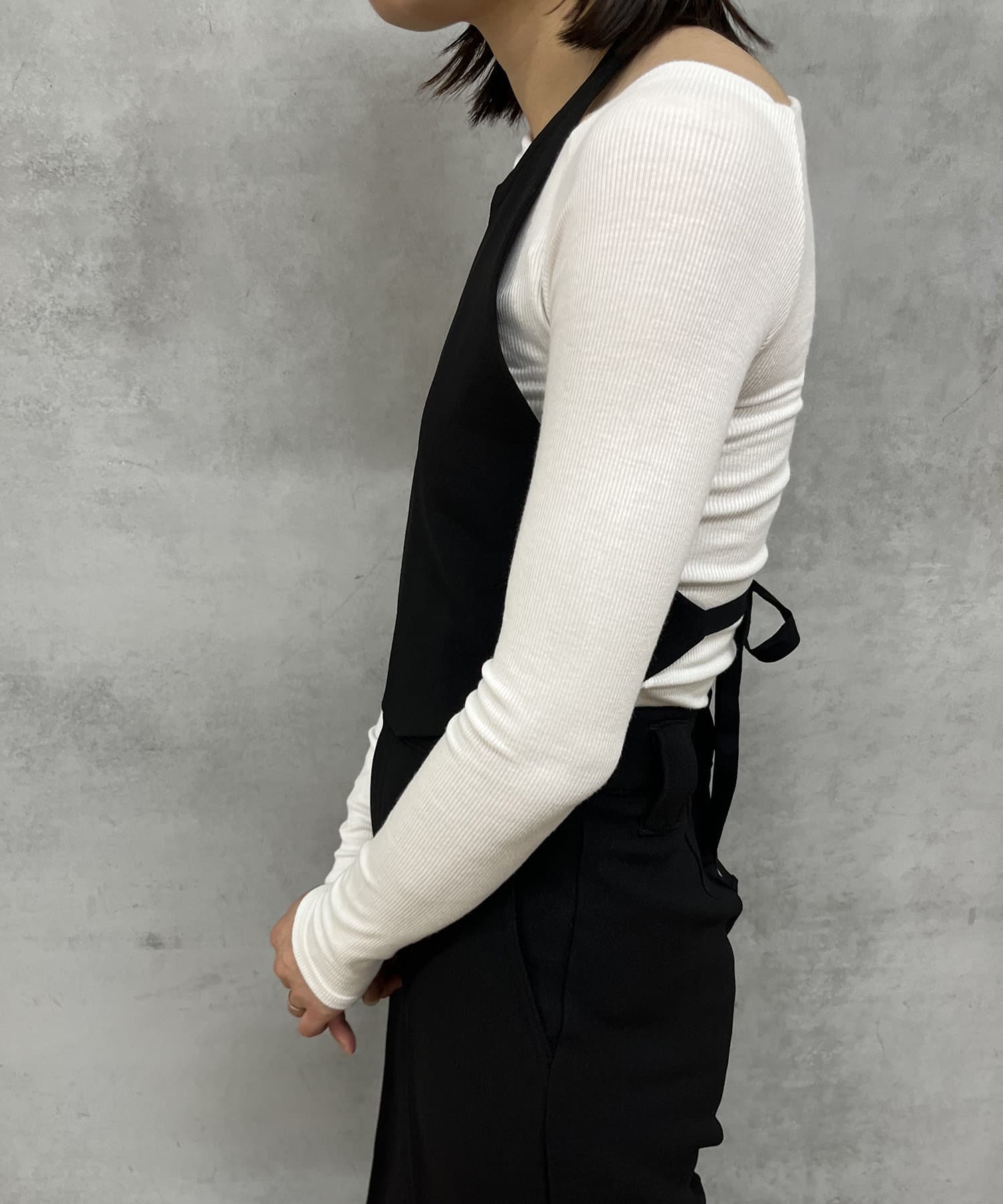 OUTLET(アウトレット) 【Pasterip】One shoulder rib Tee