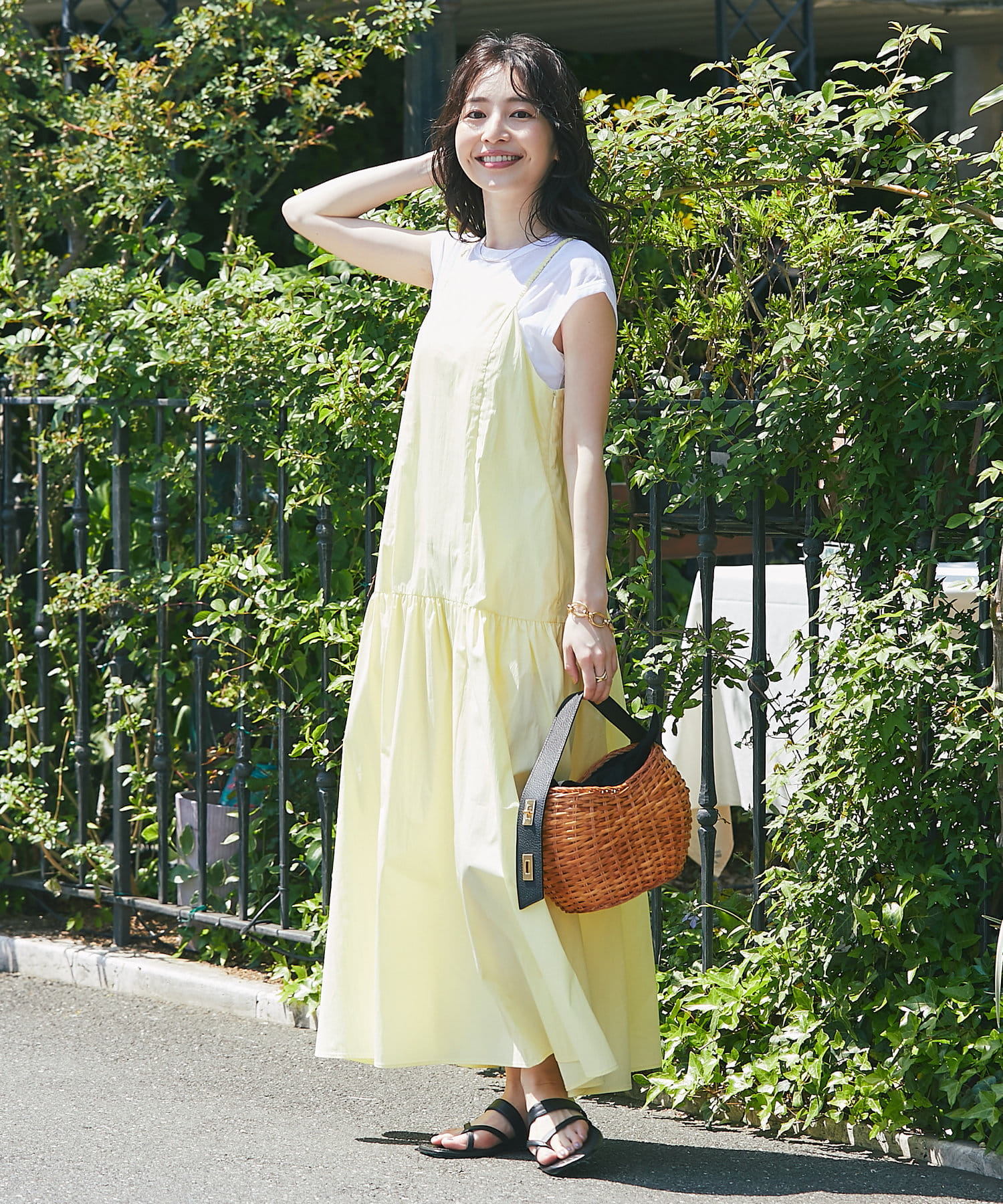 【早い者勝ち】 ラブティックボンボン ティアードキャミワンピース ベージュ La boutique BonBon】ティアードキャミワンピース | OUTLET