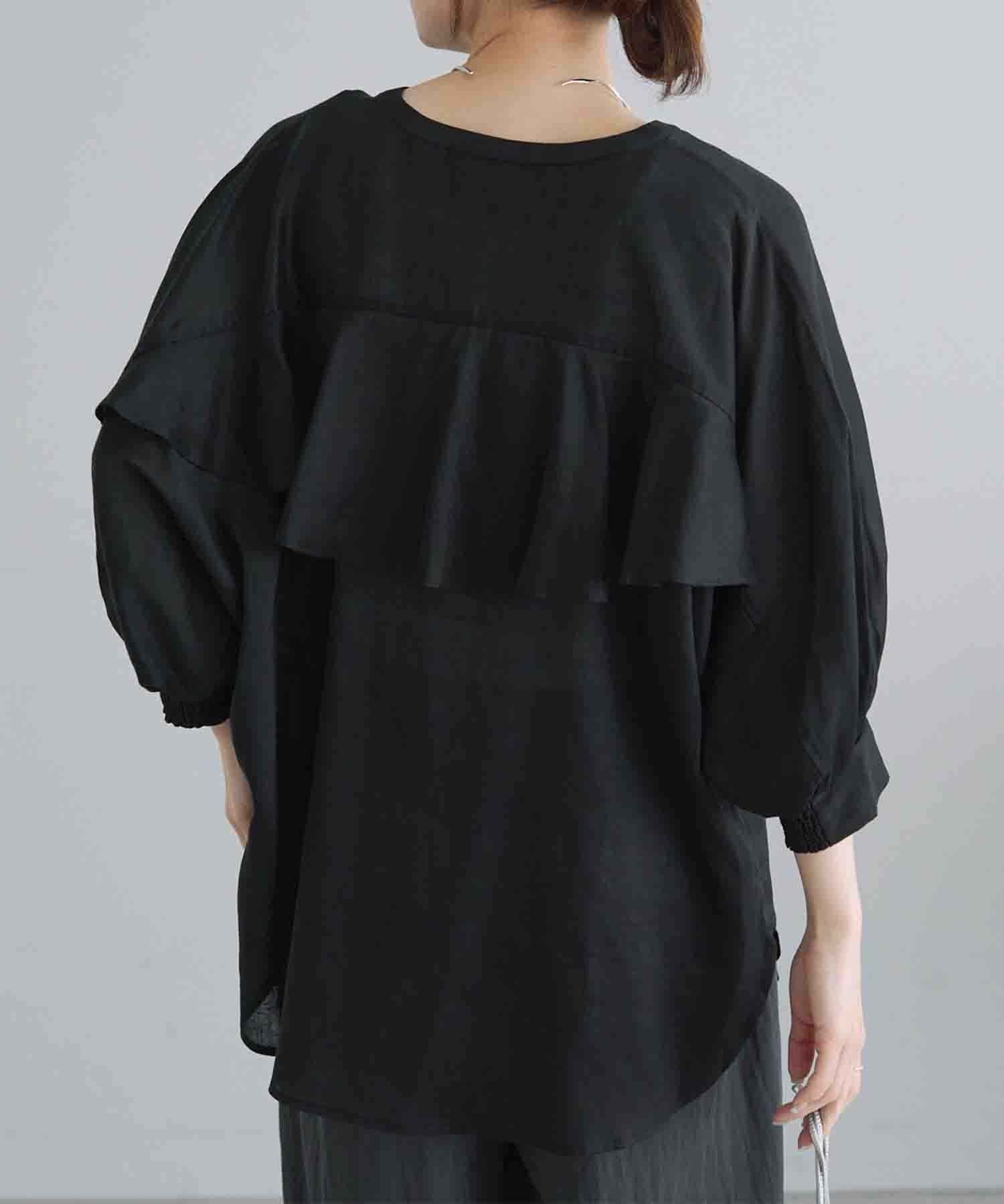 PUAL CE CIN(ピュアルセシン) バックラッフルスキッパーシアーブラウス