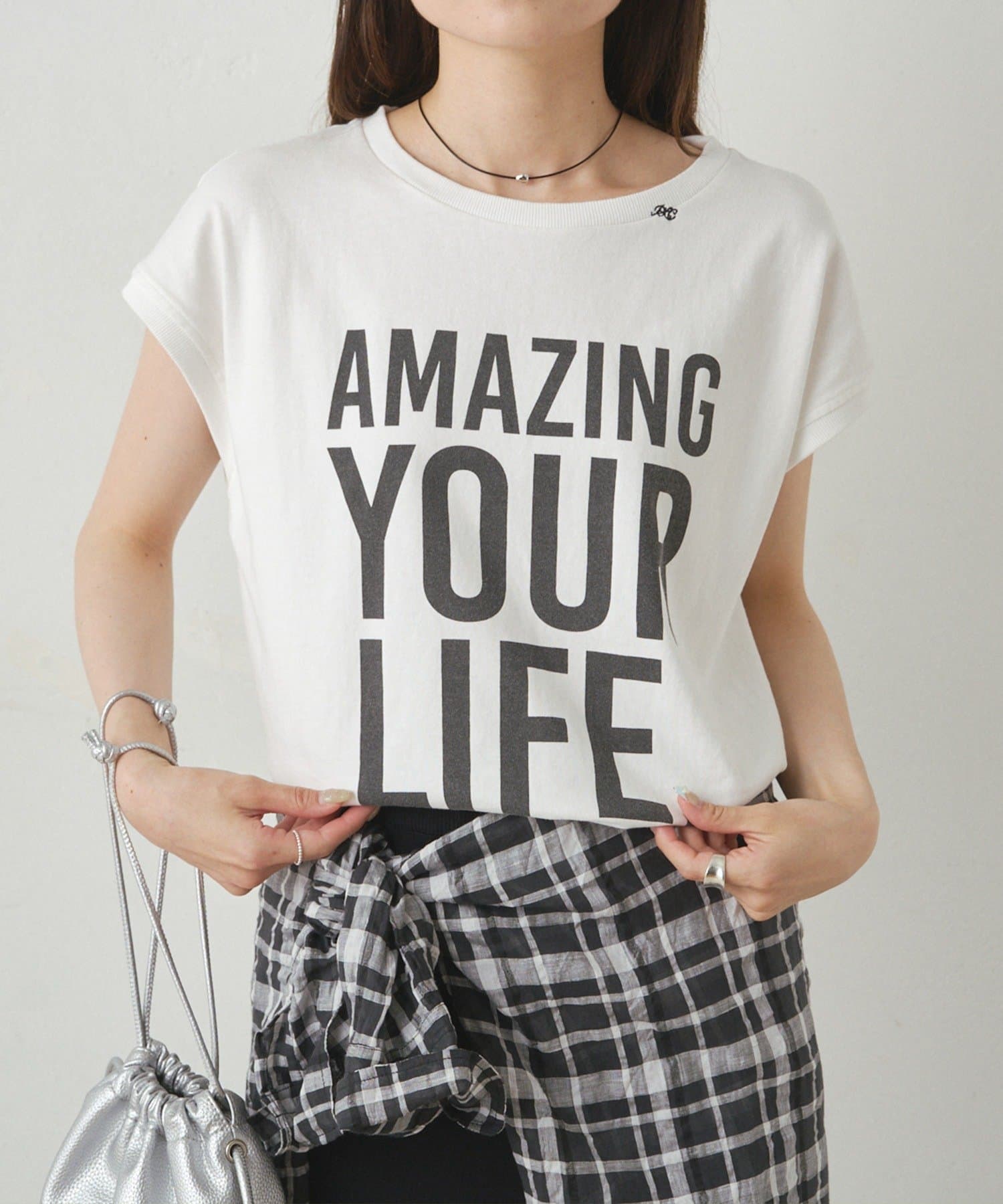 ショート丈ロゴプリントTシャツ | PUAL CE CIN(ピュアルセシン