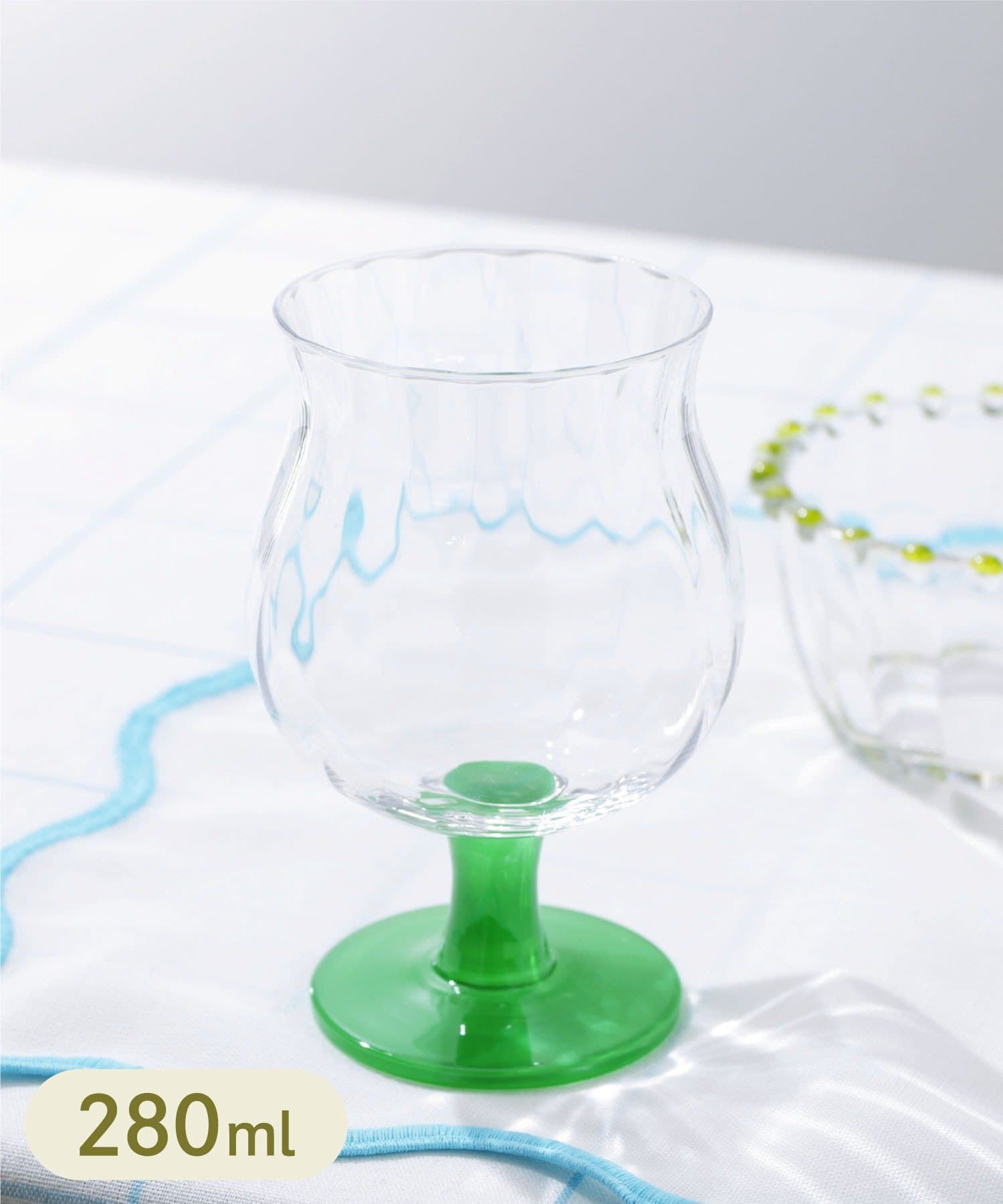 3COINS(スリーコインズ) 脚付きグラス：280ml