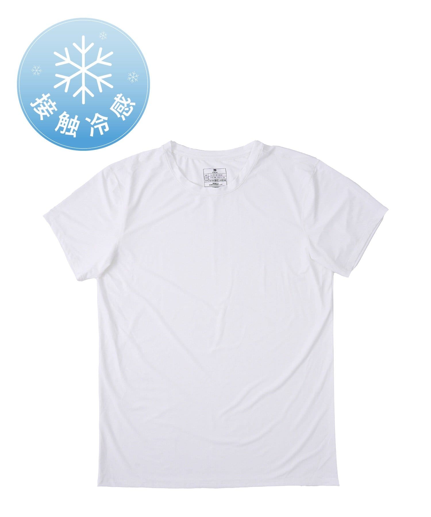 3COINS(スリーコインズ) トリコウェア接触冷感インナーTシャツ：L／MENS