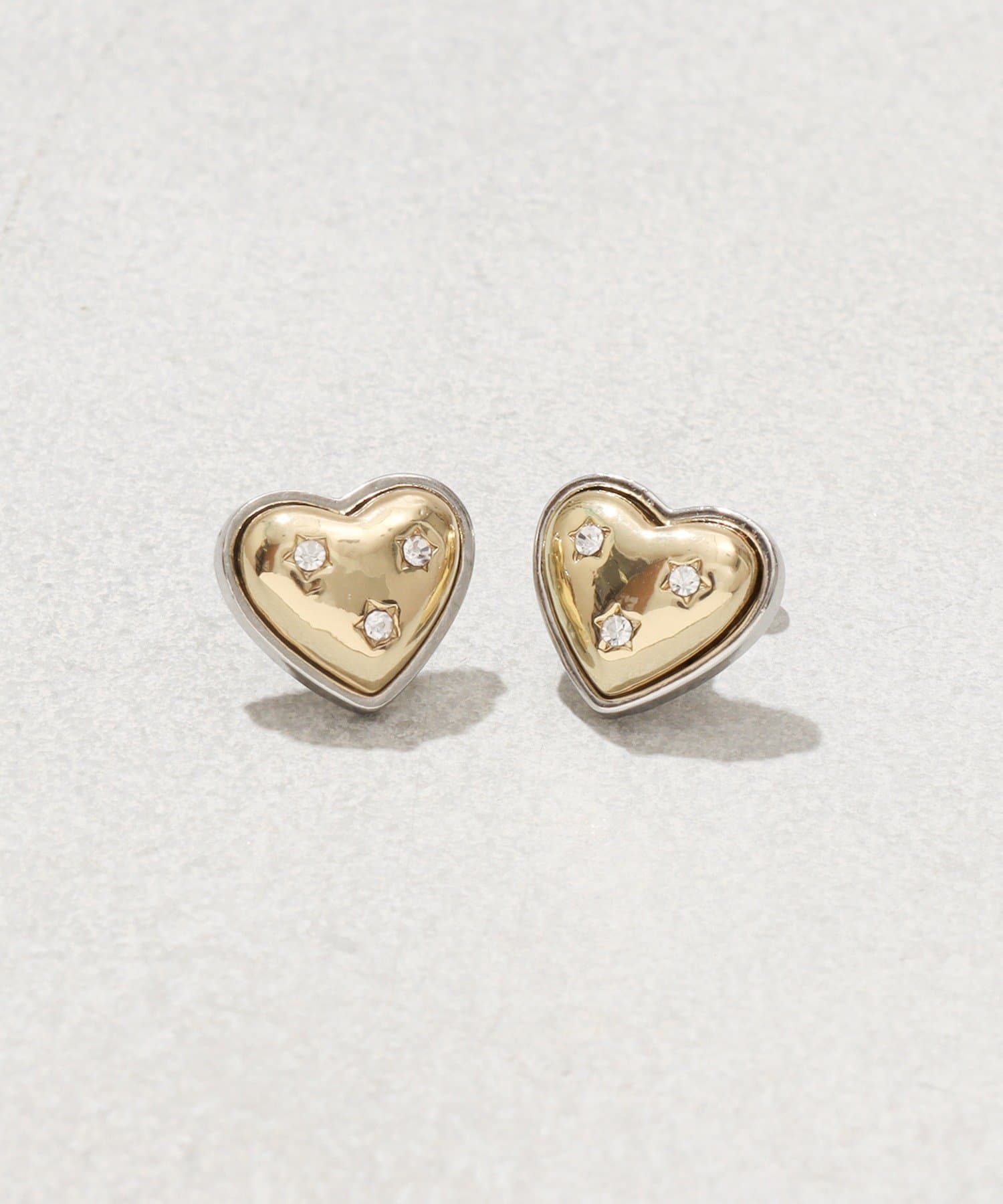 3COINS(スリーコインズ) ダブルカラーハートピアス