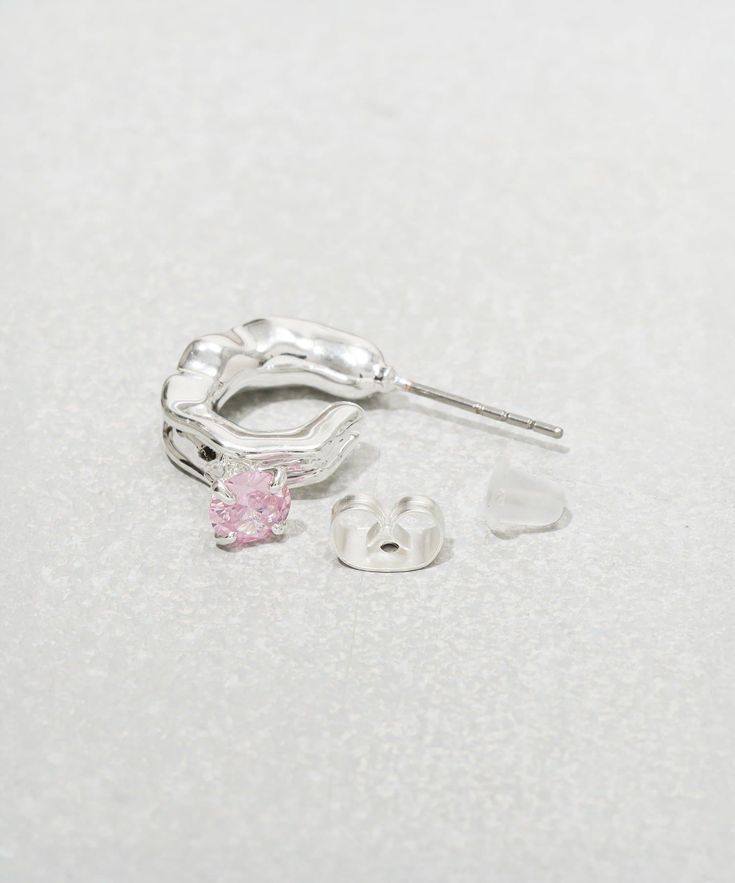 3COINS(スリーコインズ) サガリストーンフープピアス
