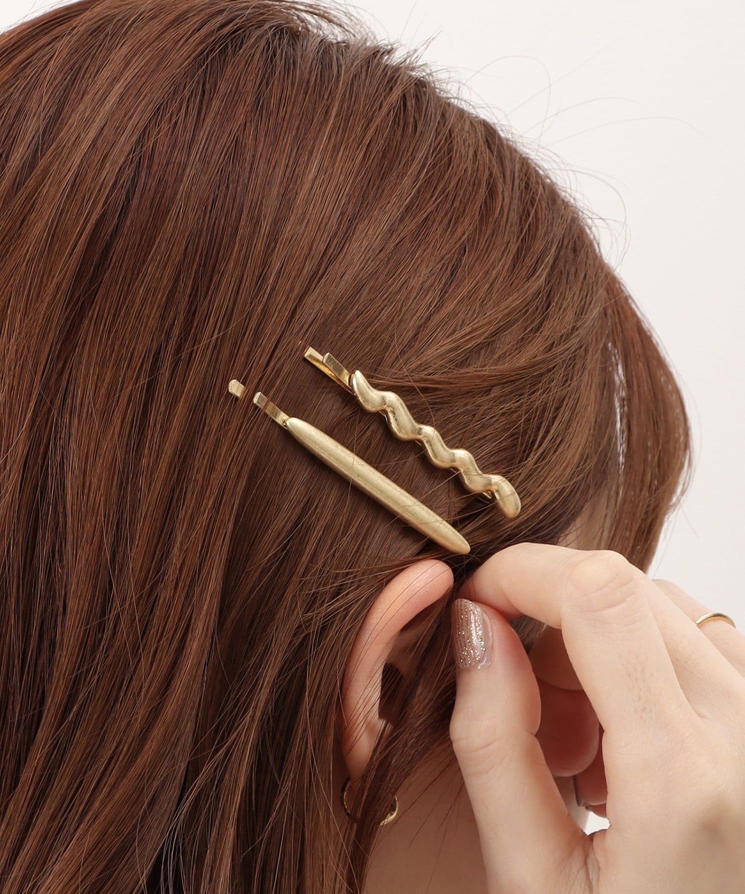 3COINS(スリーコインズ) ニュアンスメタルヘアピン2個セット