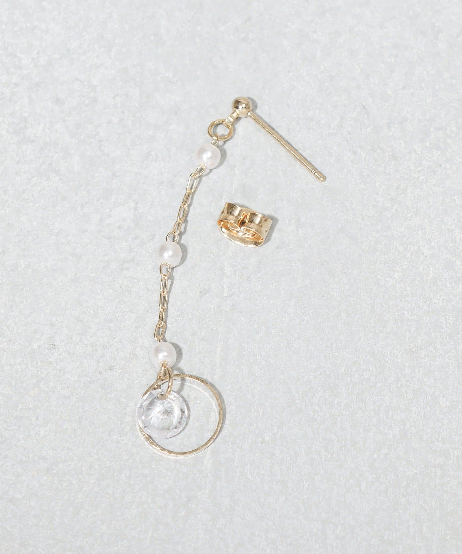 3COINS(スリーコインズ) ロングチェーンラウンドピアス