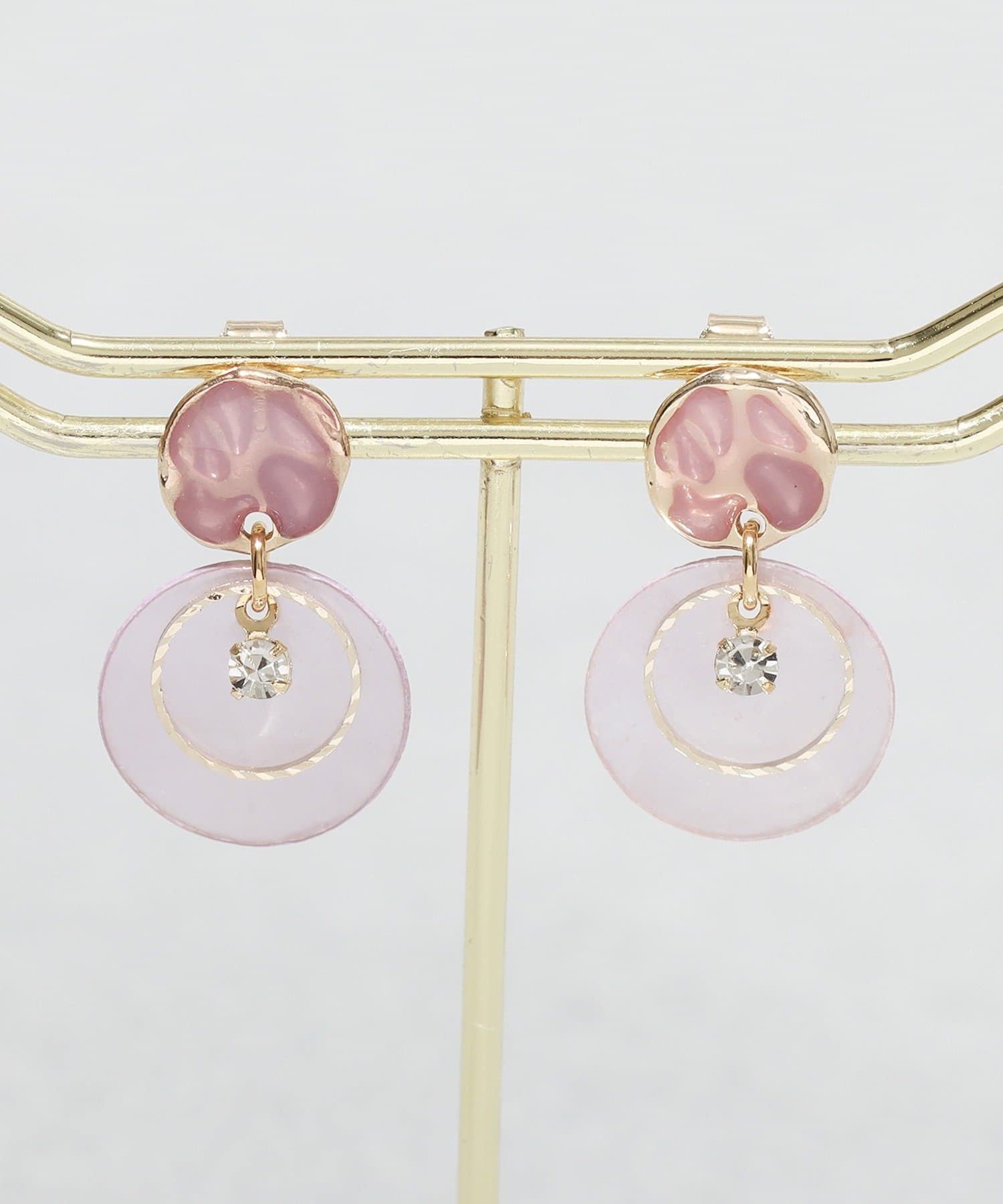 3COINS(スリーコインズ) マーブルシェルラウンドピアス