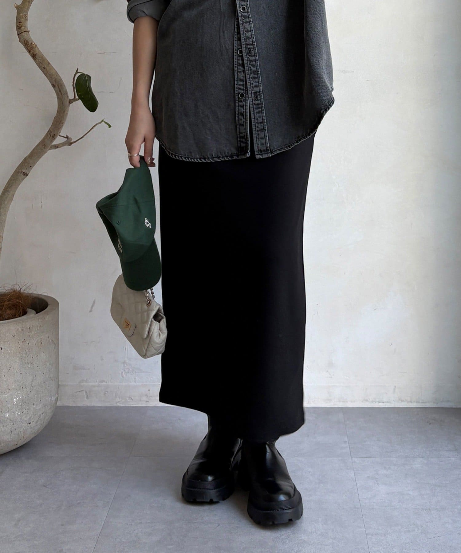 DOUDOU(ドゥドゥ) 【WEB限定】ランタンスリーブフーディー＋タイトスカートセット