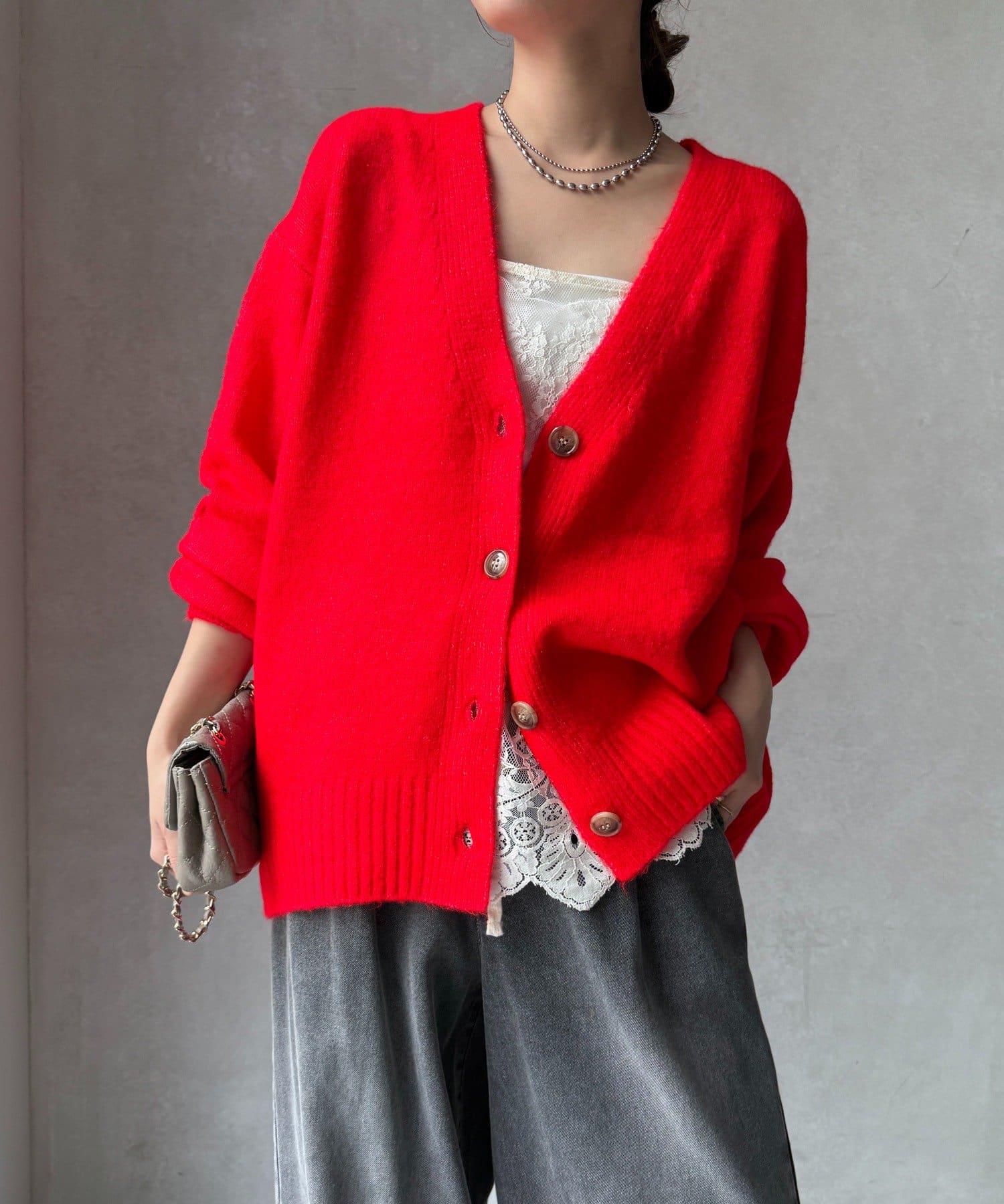 DOUDOU(ドゥドゥ) 【完売カラー再追加！/WEB限定】Vネックワイドワイドカーディガン