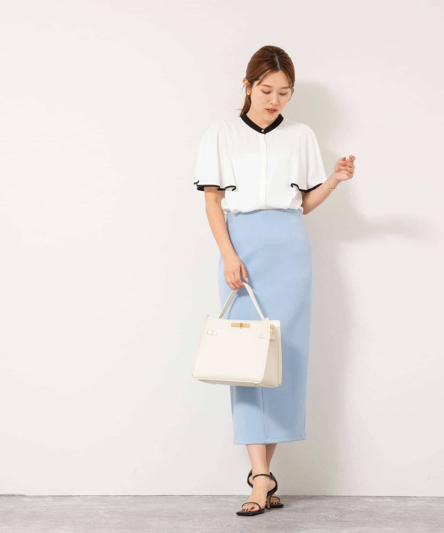 ブラウス シャツ バックサテンフレアスリーブブラウス レディース バックサテンフレアスリーブブラウス | NOLLEY'S(ノーリーズ
