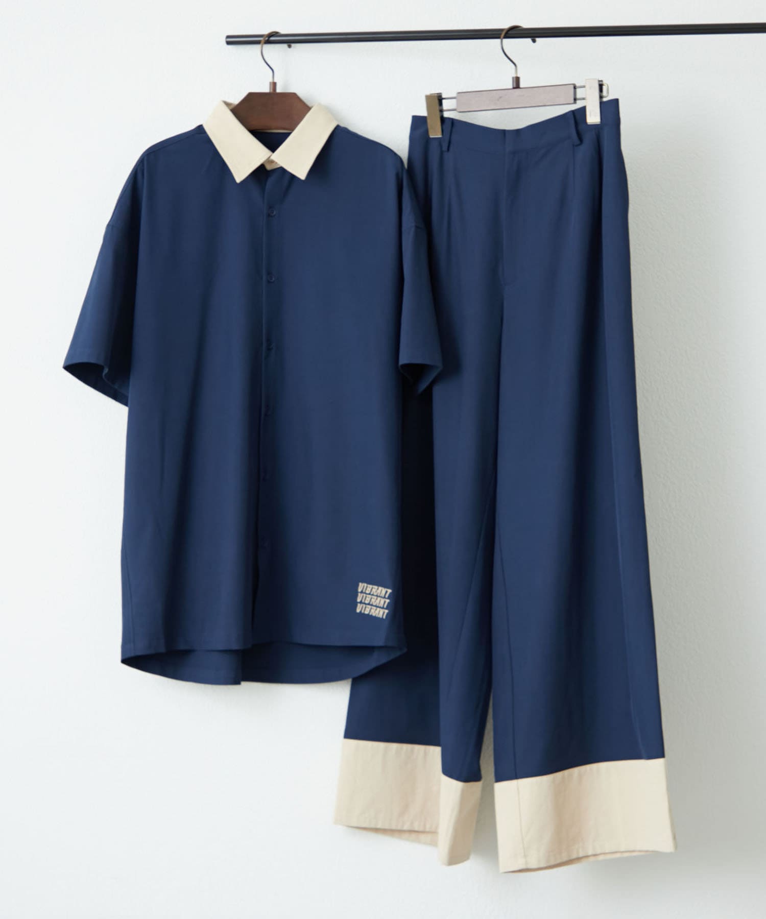 Remind me and forever(リマインドミーアンドフォーエバー) 【NUNIFE】襟異素材シャツ ユニセックス