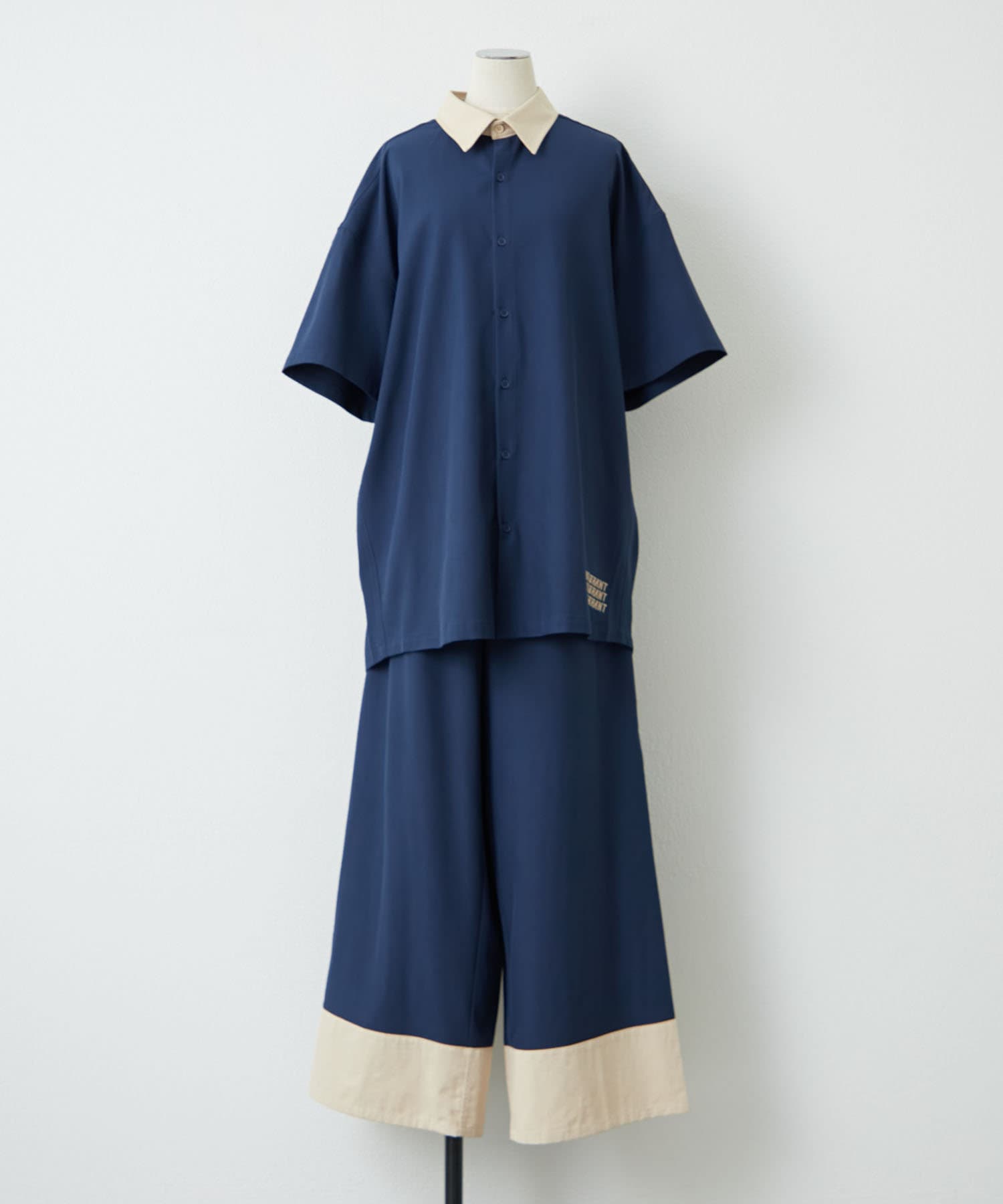 Remind me and forever(リマインドミーアンドフォーエバー) 【NUNIFE】襟異素材シャツ ユニセックス