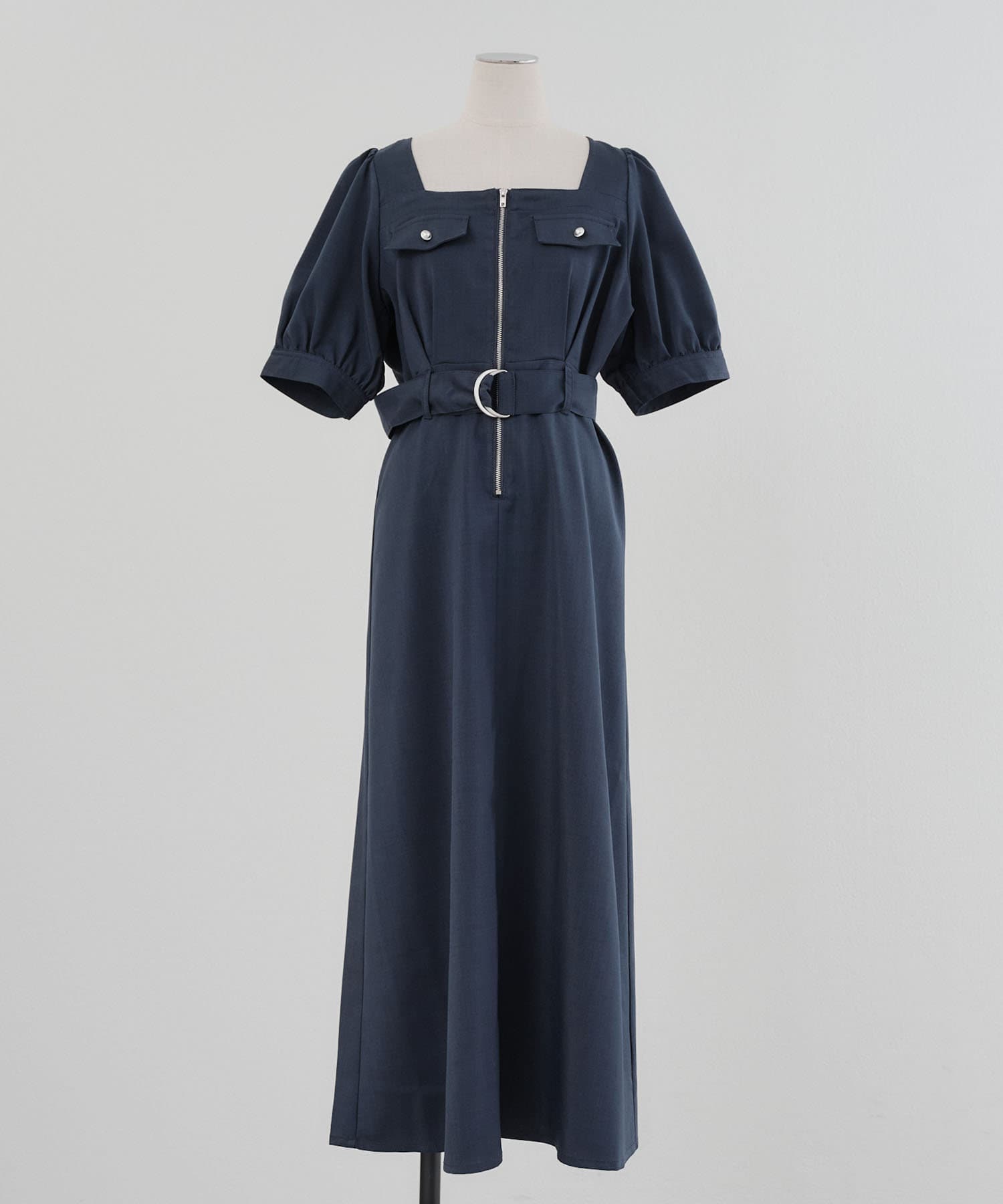 Remind me and forever(リマインドミーアンドフォーエバー) ベルト付きフロントジップワンピース