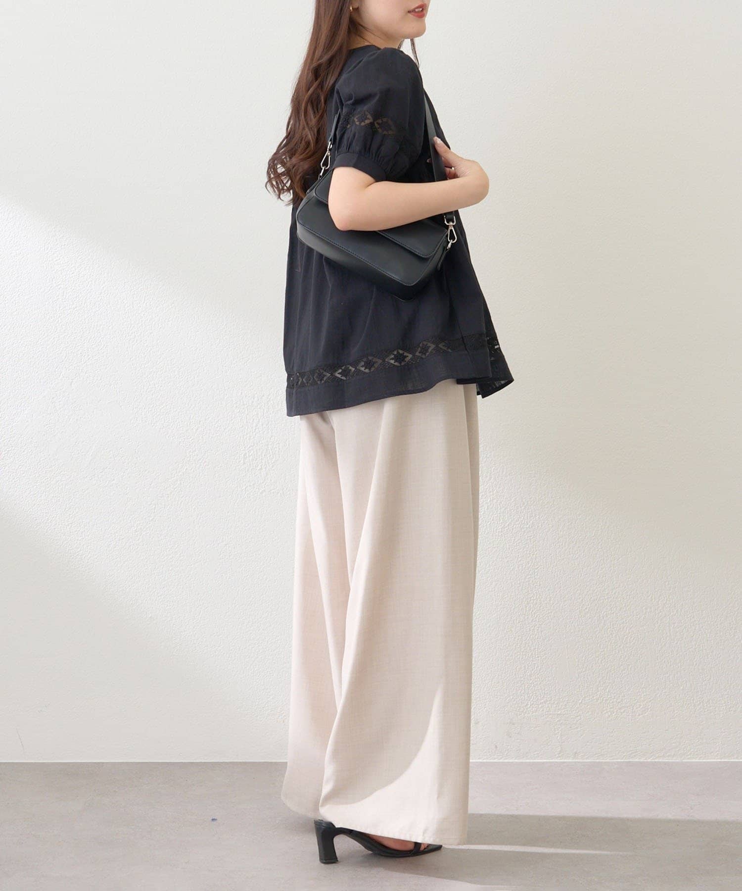 NICE CLAUP / OLIVE des OLIVE OUTLET(ナイスクラップ  / オリーブ デ オリーブ アウトレット) 【continuer】レース使いギャザーブラウス