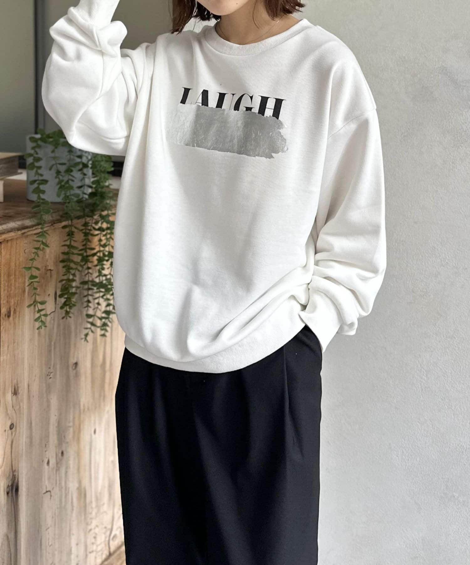 LOCUST(ローカスト) 【WEB限定】裏毛箔ロゴ消スウェット