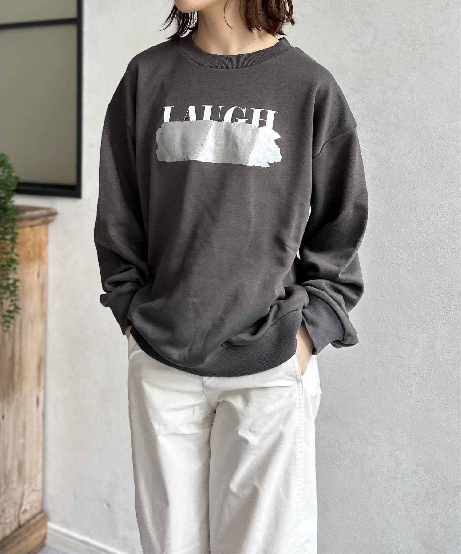 LOCUST(ローカスト) 【WEB限定】裏毛箔ロゴ消スウェット