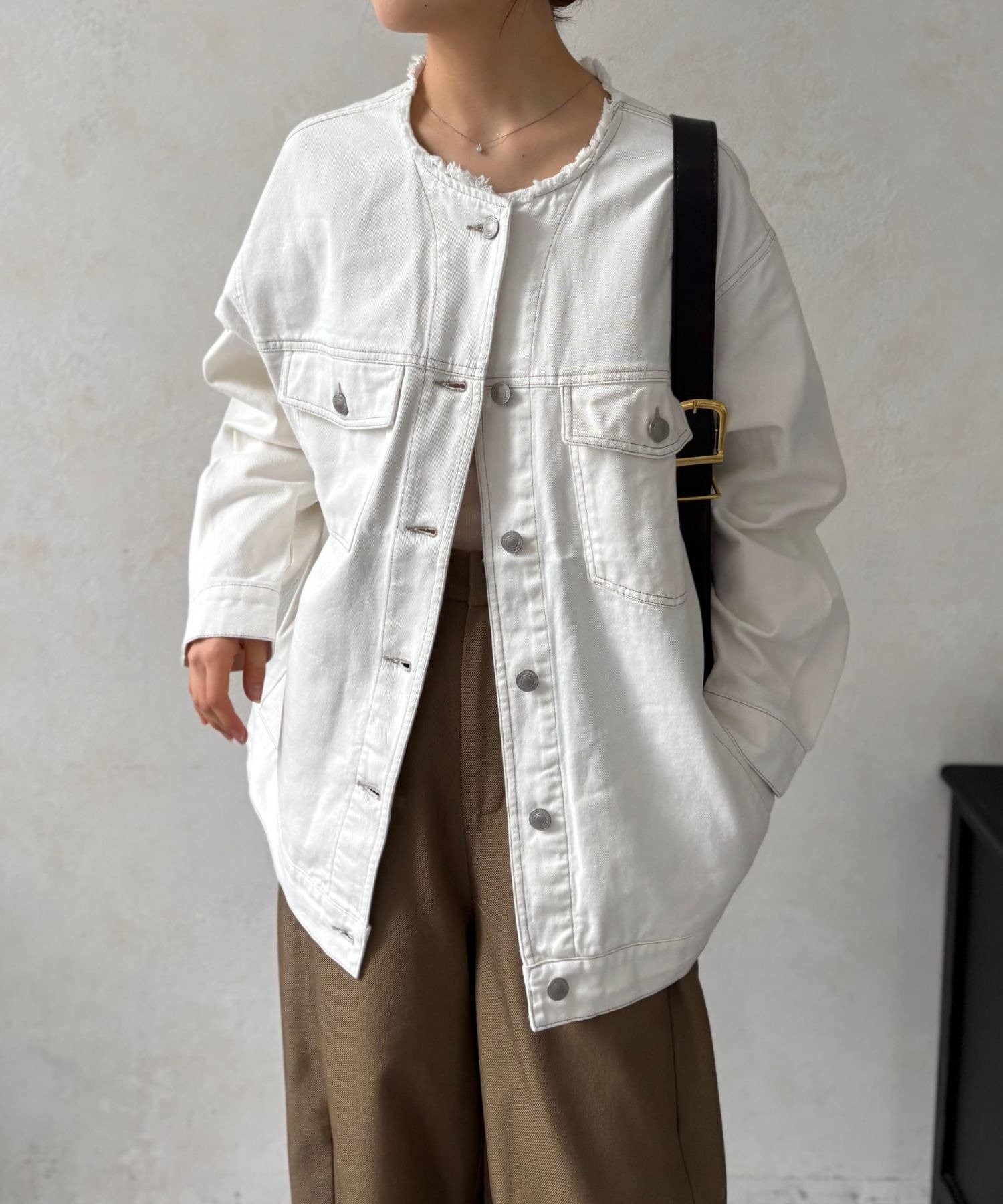 LOCUST(ローカスト) 【体型カバー】ノーカラービッグGジャン