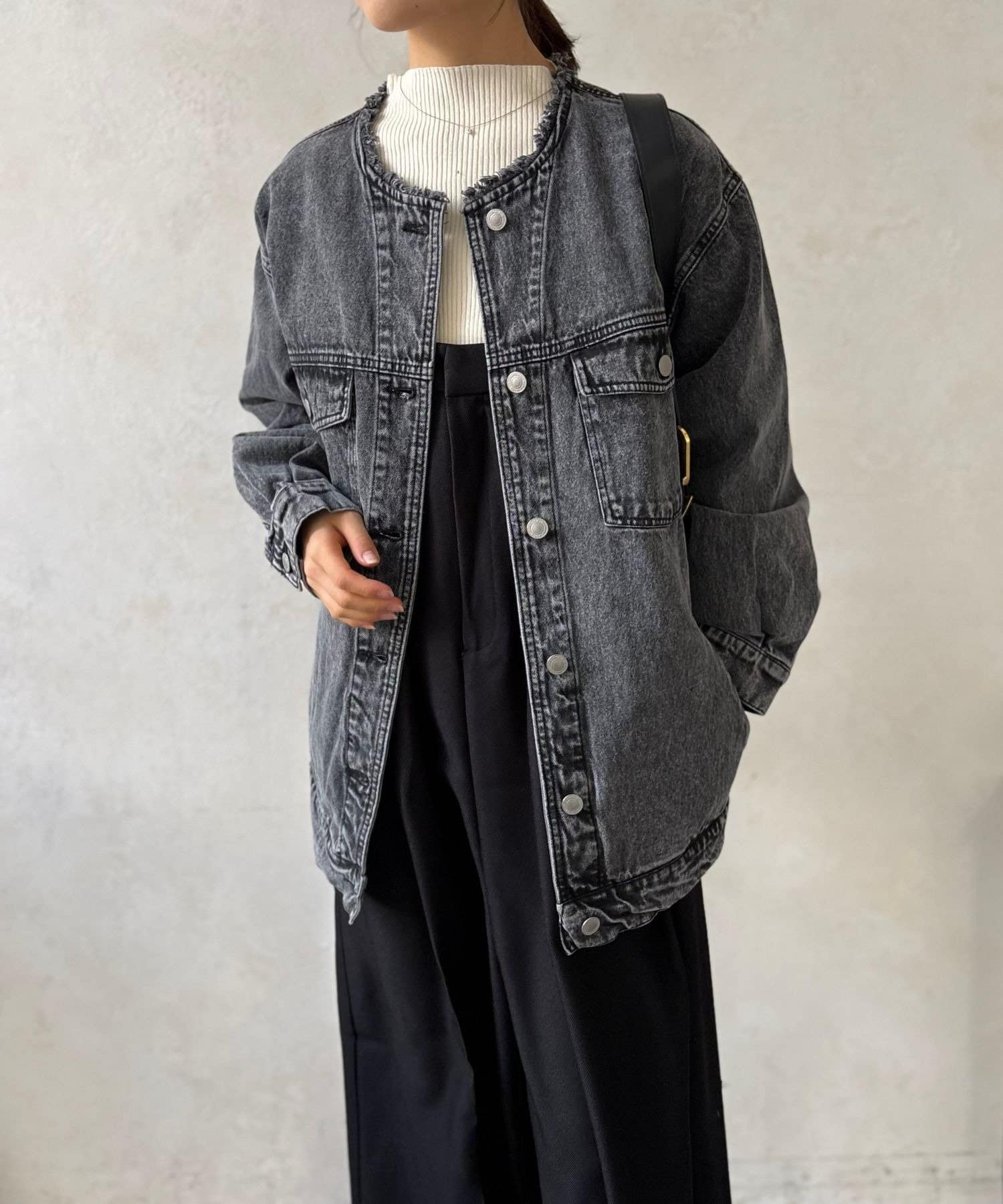 LOCUST(ローカスト) 【体型カバー】ノーカラービッグGジャン