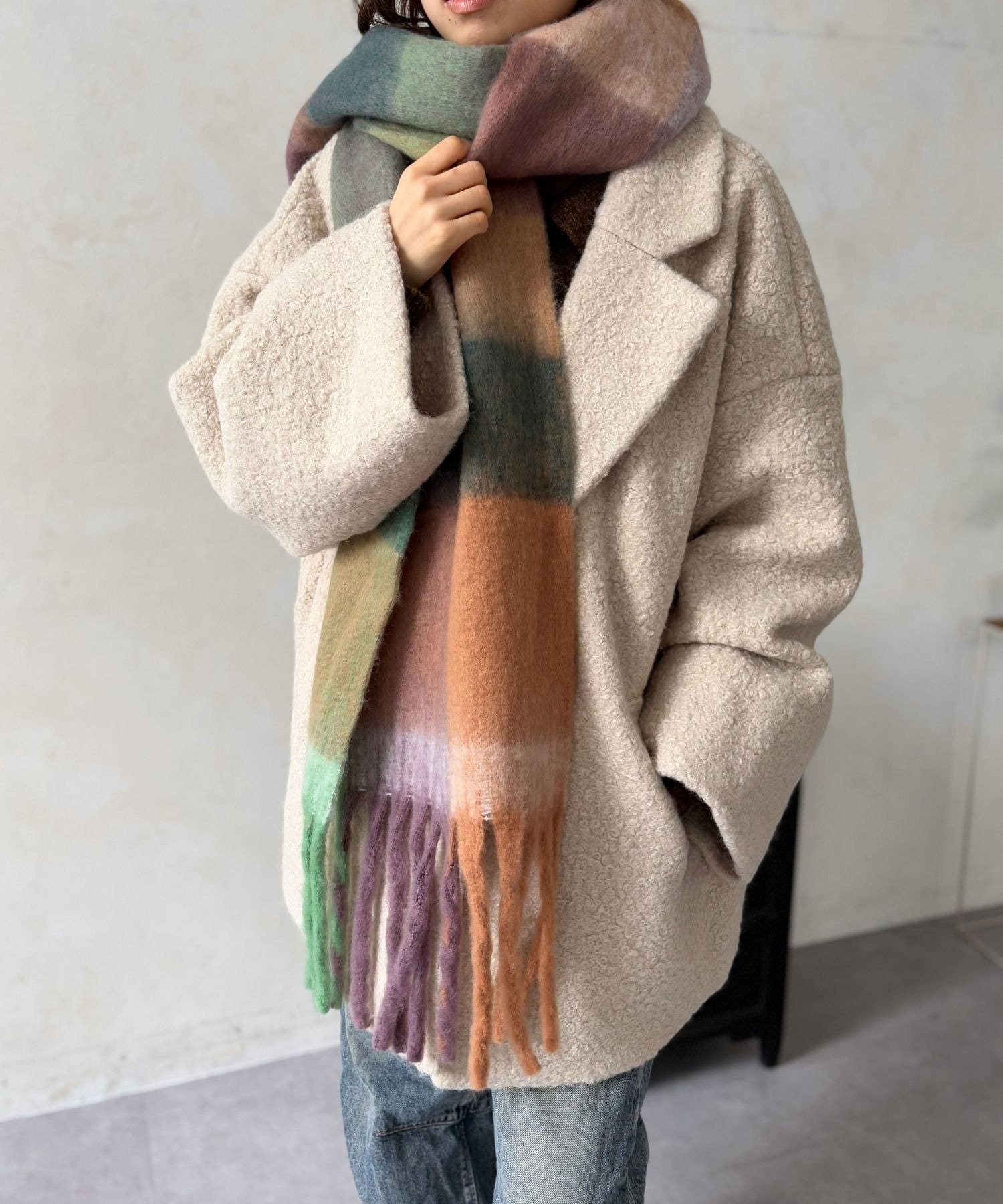 LOCUST(ローカスト) 【コーデのワンポイントに！】チェックマフラー