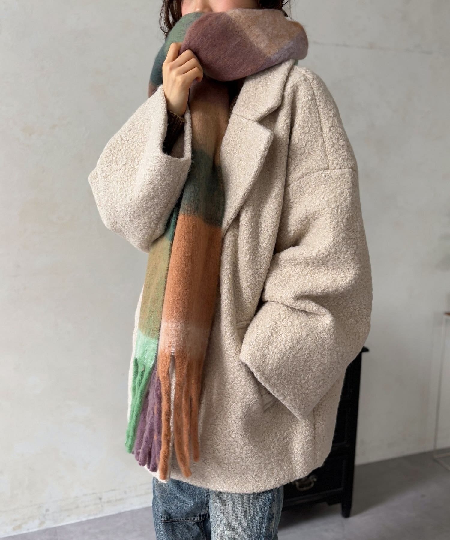 LOCUST(ローカスト) 【コーデのワンポイントに！】チェックマフラー