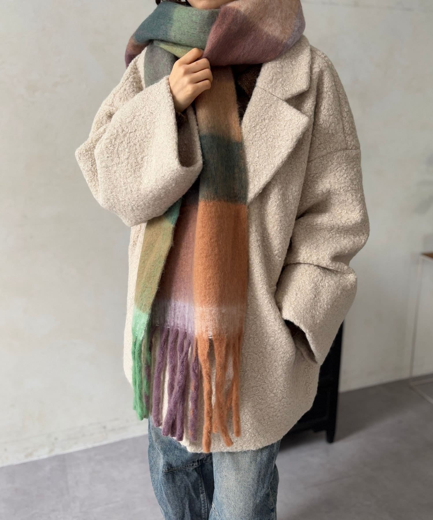 LOCUST(ローカスト) 【上品見え】フェイクウールコート