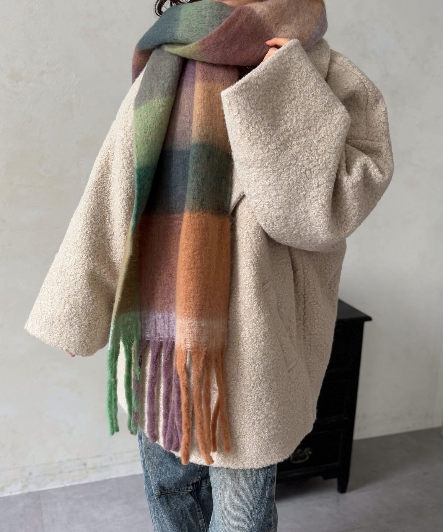 LOCUST(ローカスト) 【上品見え】フェイクウールコート