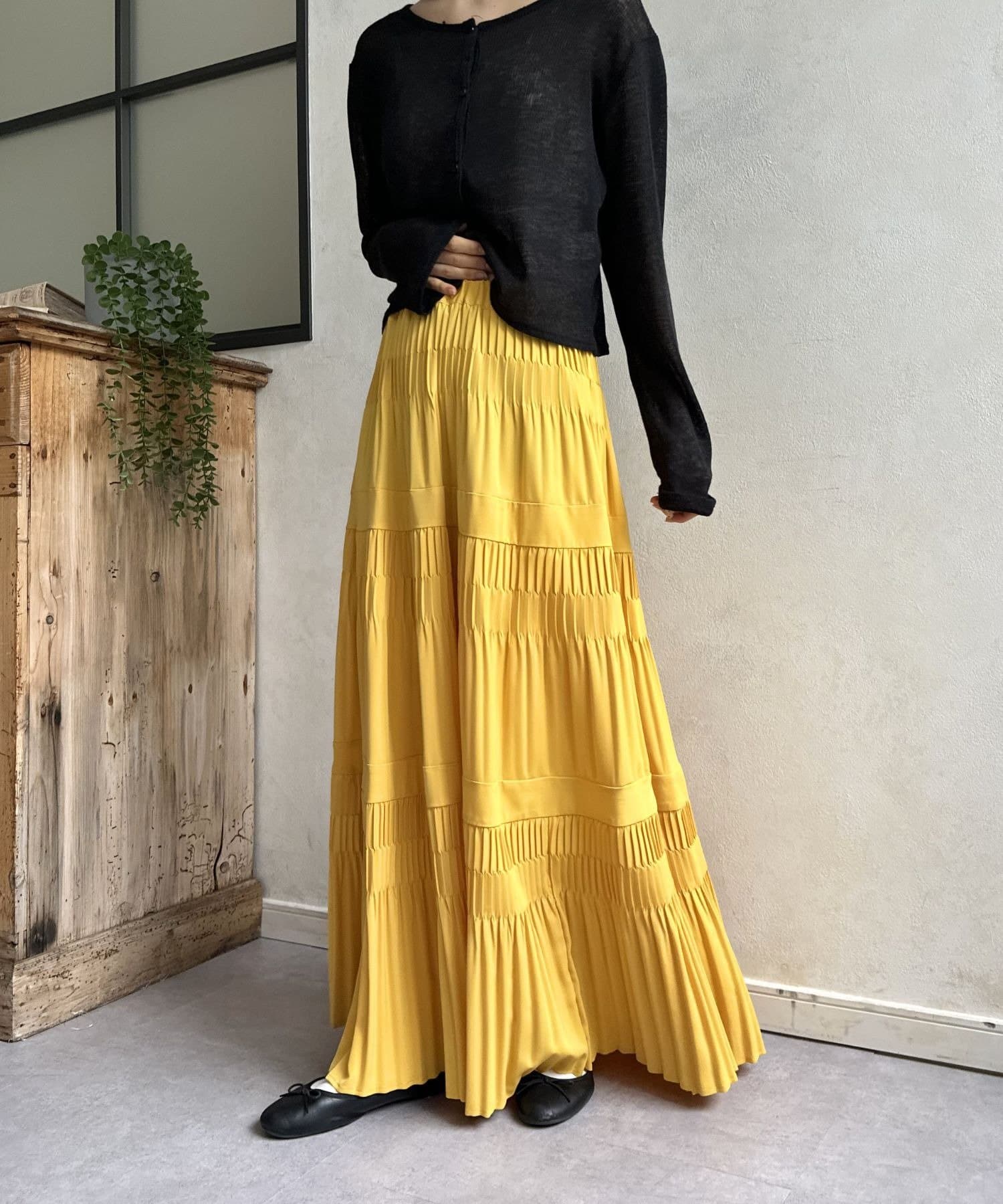 LOCUST(ローカスト) 【WEB限定】ティアードプリーツスカート