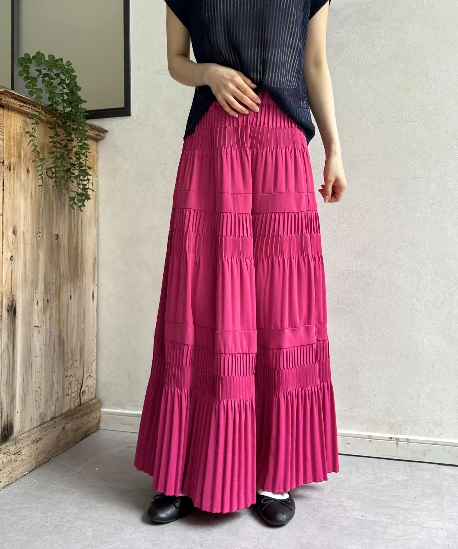 LOCUST(ローカスト) 【WEB限定】ティアードプリーツスカート