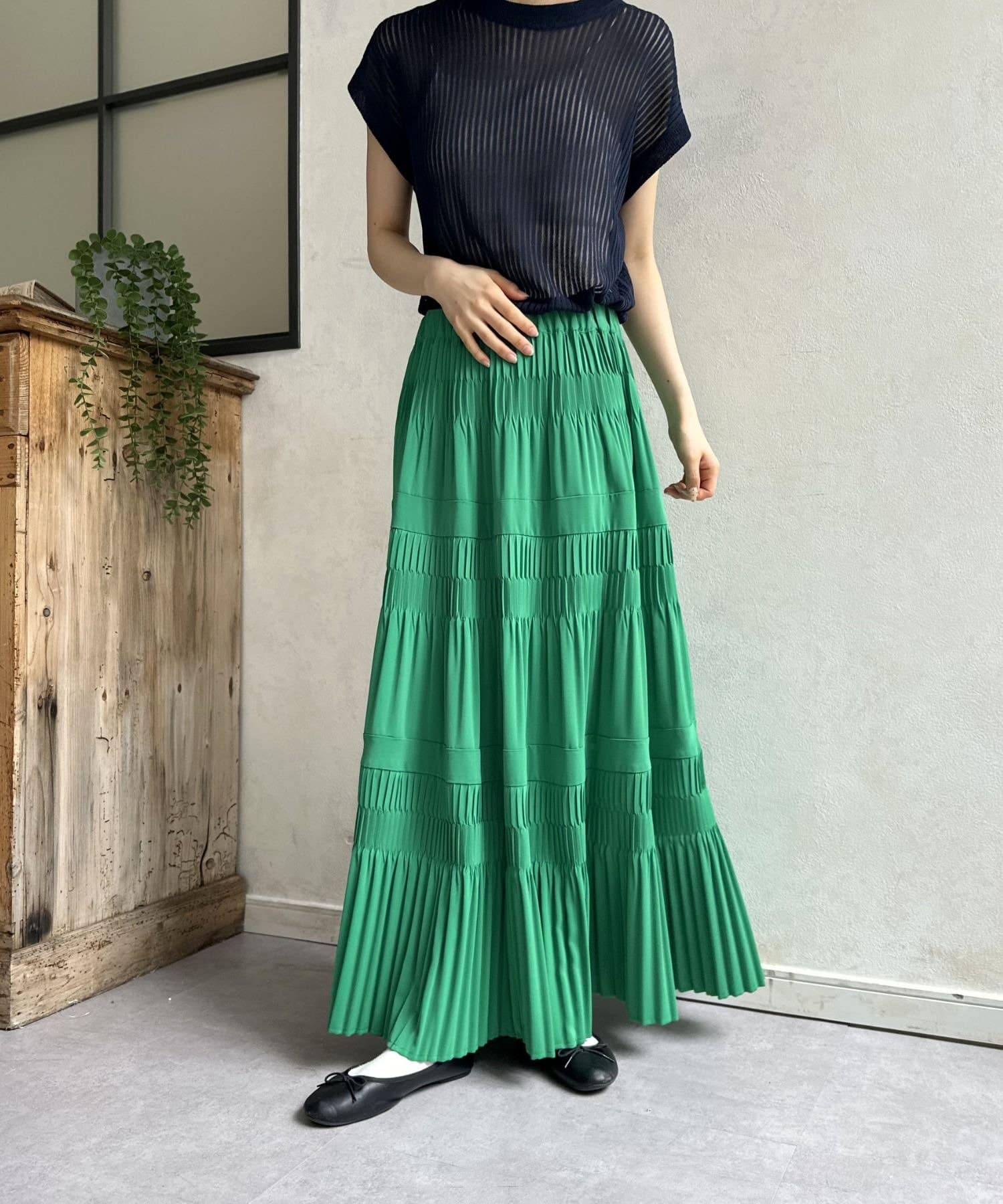 LOCUST(ローカスト) 【WEB限定】ティアードプリーツスカート