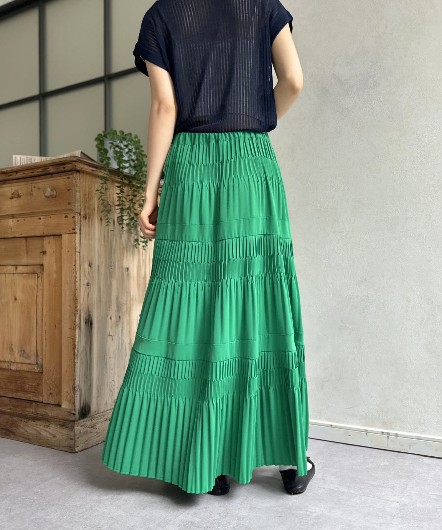 LOCUST(ローカスト) 【WEB限定】ティアードプリーツスカート