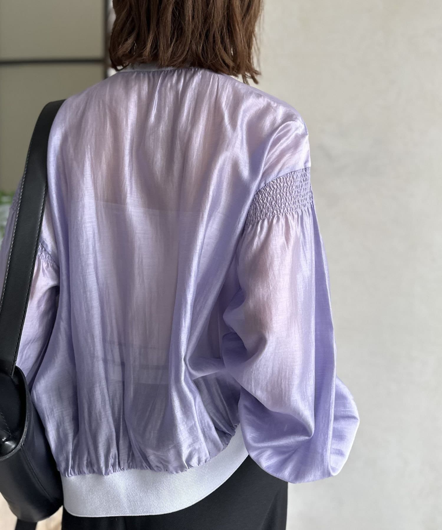 LOCUST(ローカスト) 【WEB限定】【高見え】シャーリングクルーカーディガン