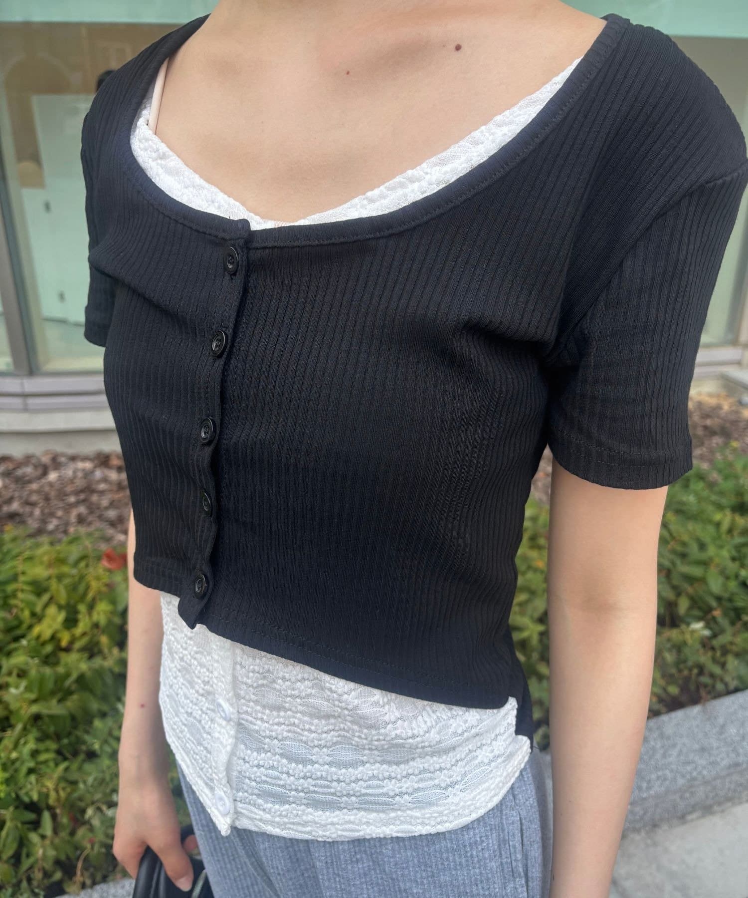 LOCUST(ローカスト) レイヤードダブルカーデTシャツ