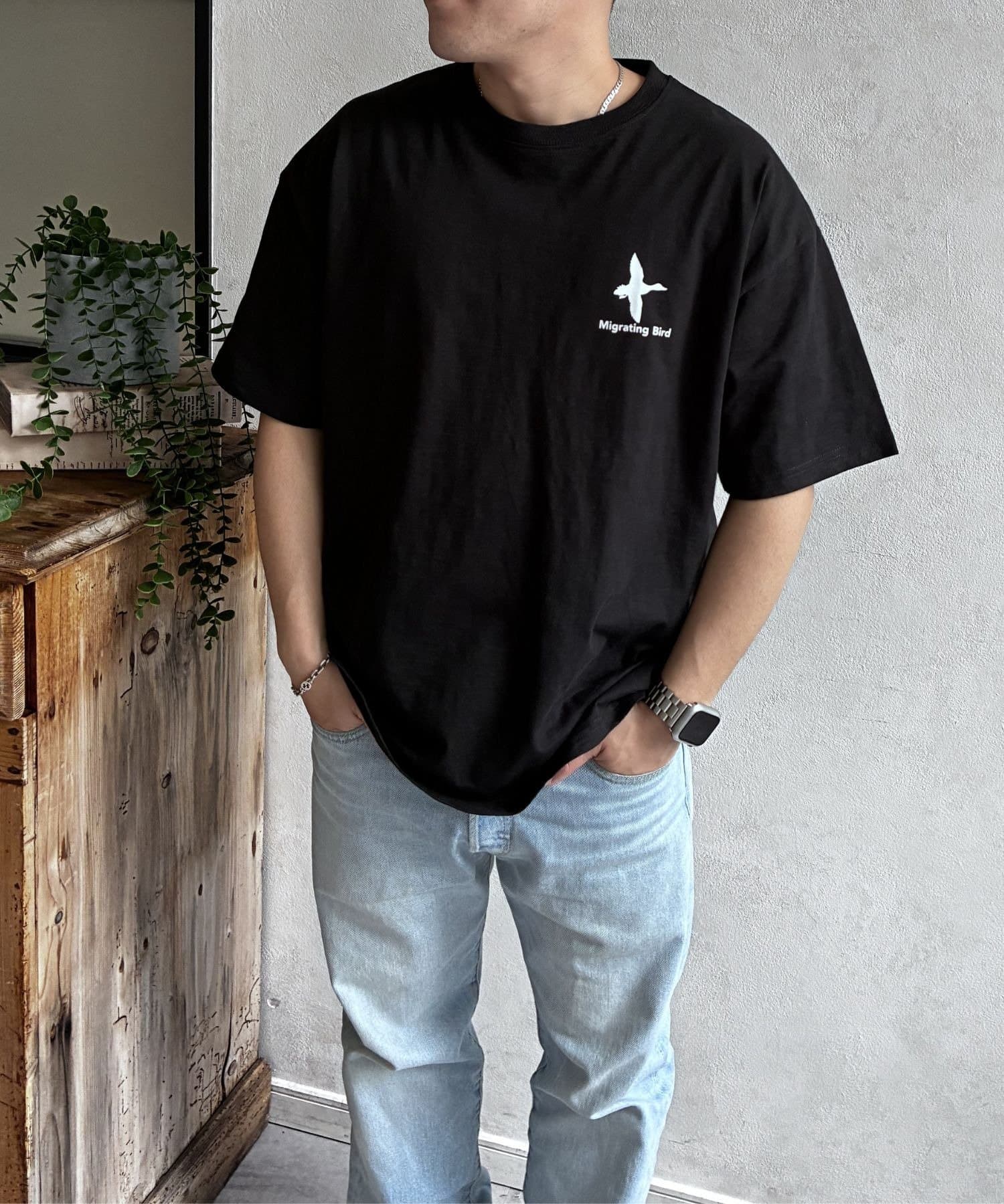 LOCUST(ローカスト) 【ユニセックス】【接触冷感】スラブ天竺トリプリントT