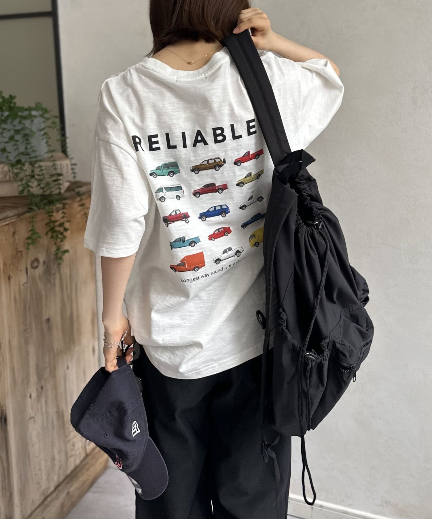 LOCUST(ローカスト) 【ユニセックス】【接触冷感】スラブ天竺クルマプリントT