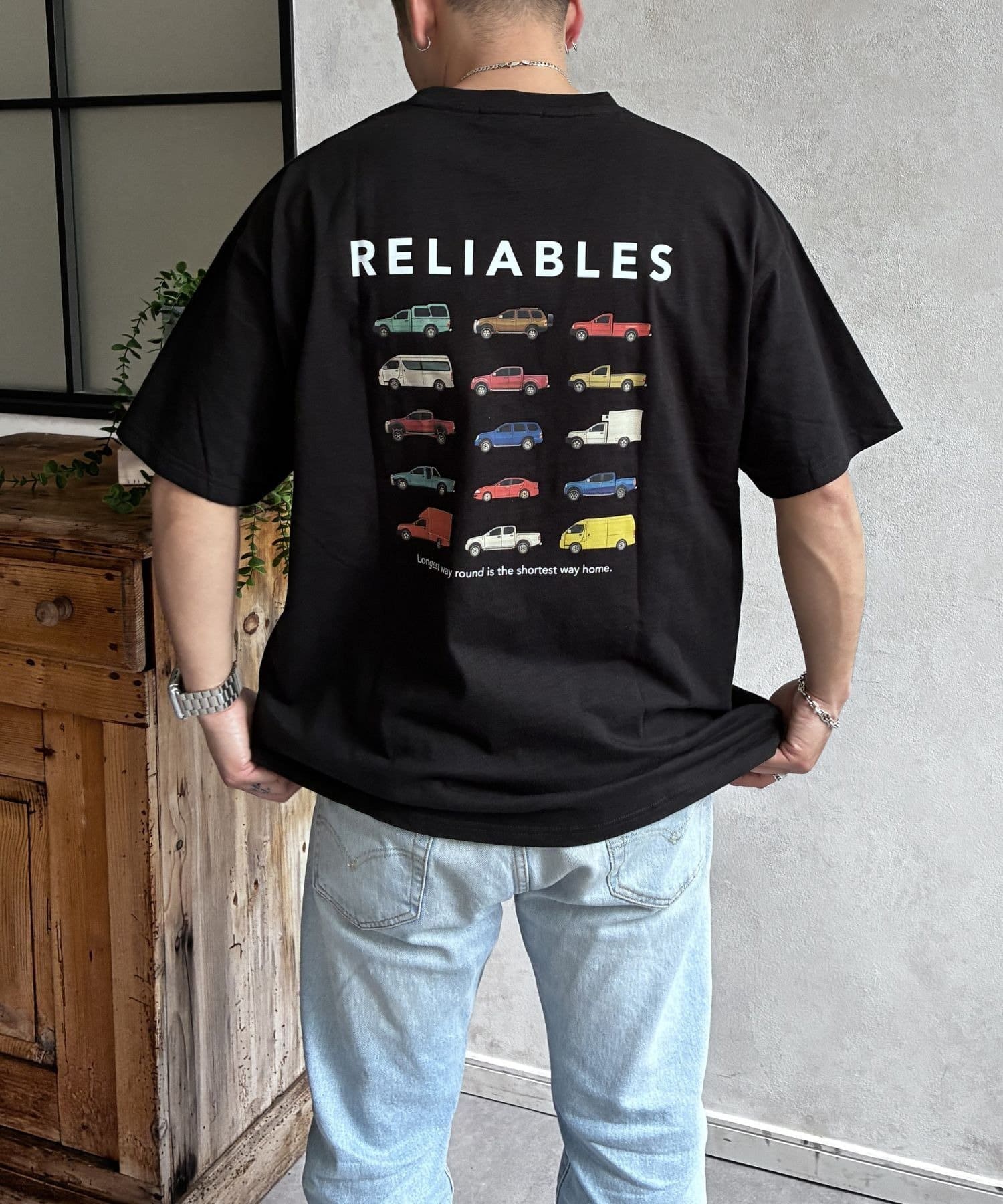 LOCUST(ローカスト) 【ユニセックス】【接触冷感】スラブ天竺クルマプリントT