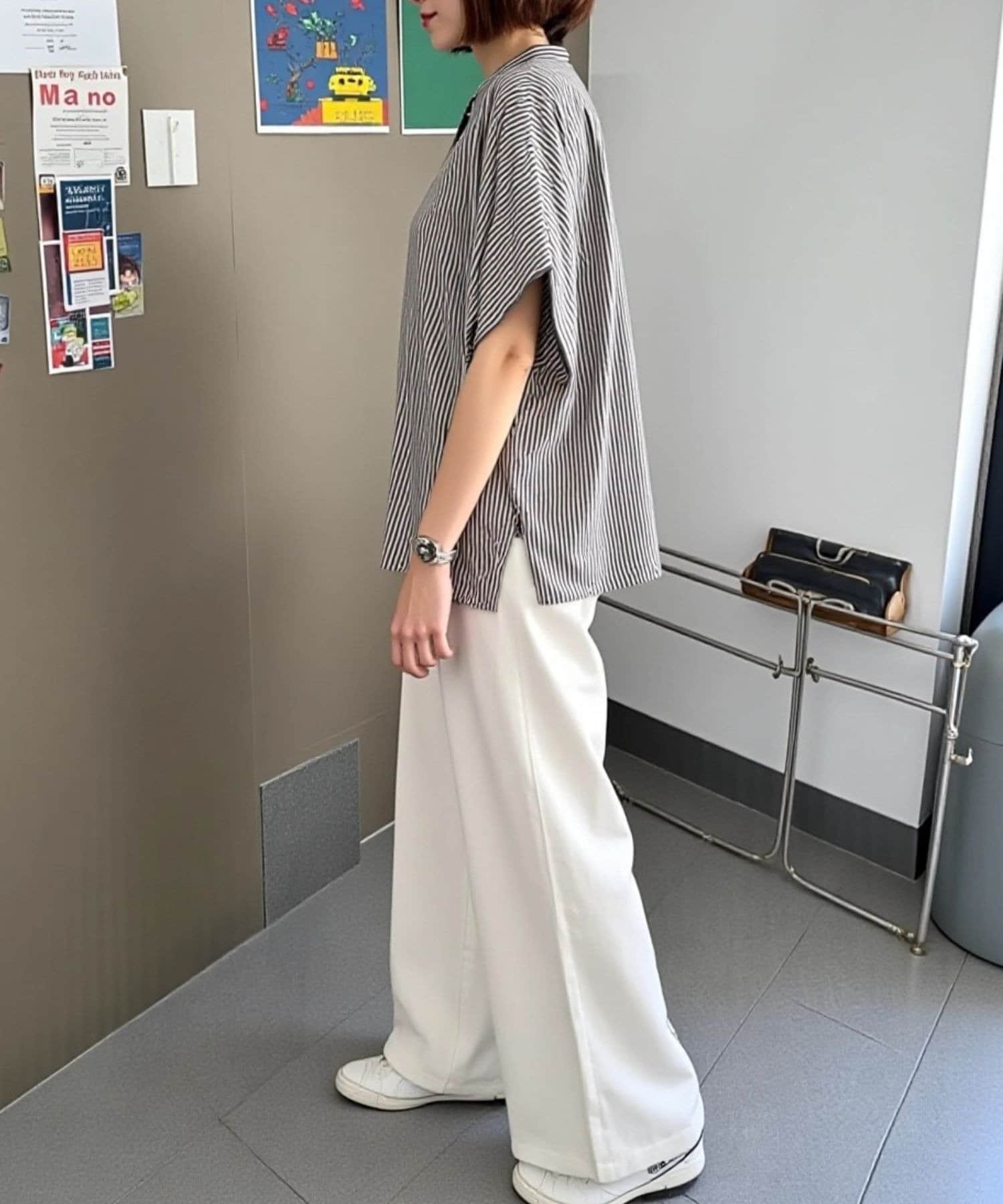LOCUST(ローカスト) ストライプワイドドルマンシャツ